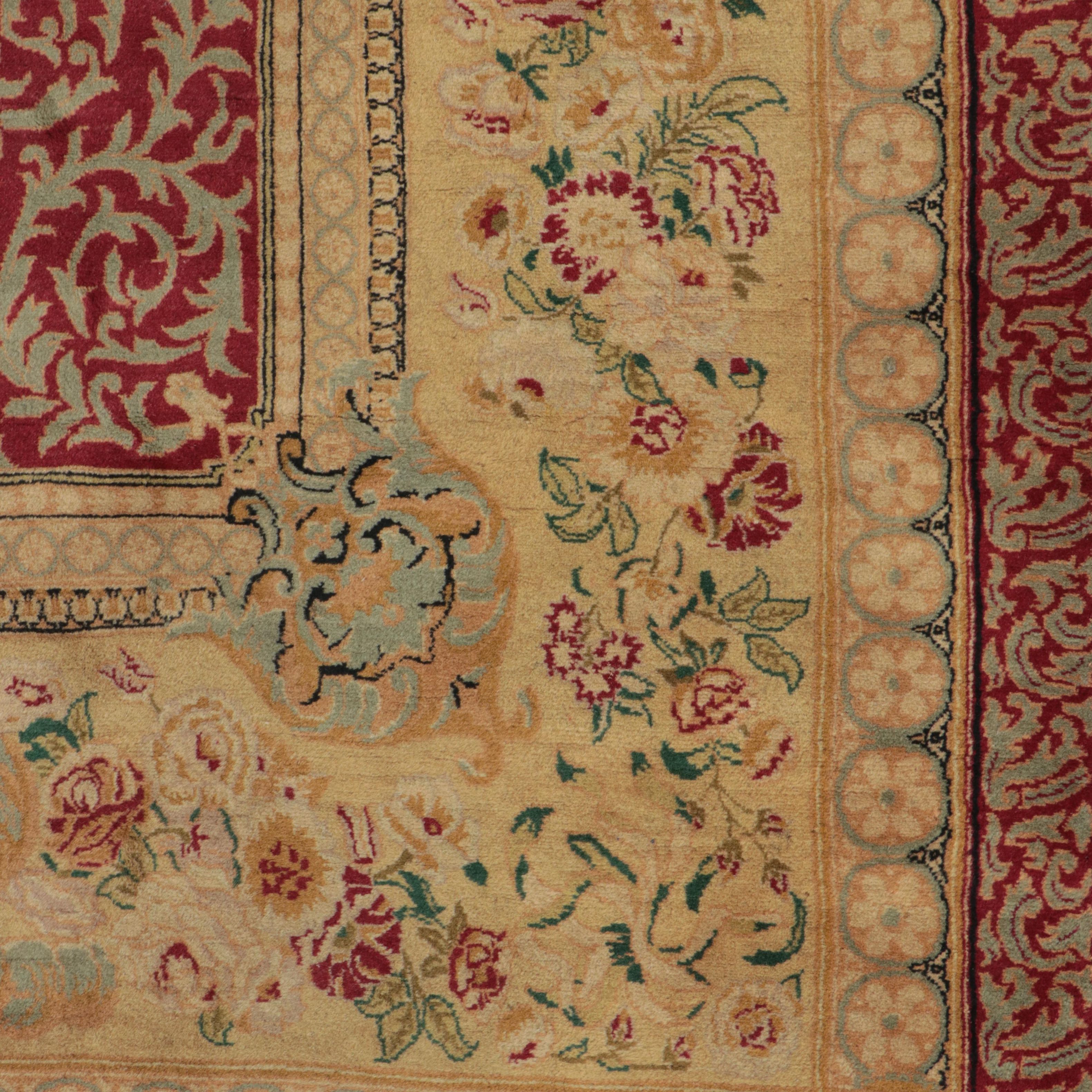 6'1 x 9'3 Hand-Knotted Sino-French Aubusson Style Area Rug