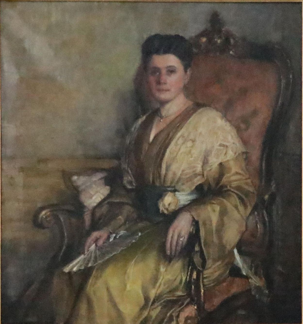 Portrait Oil Painting of Seated Woman, Early 20th Century