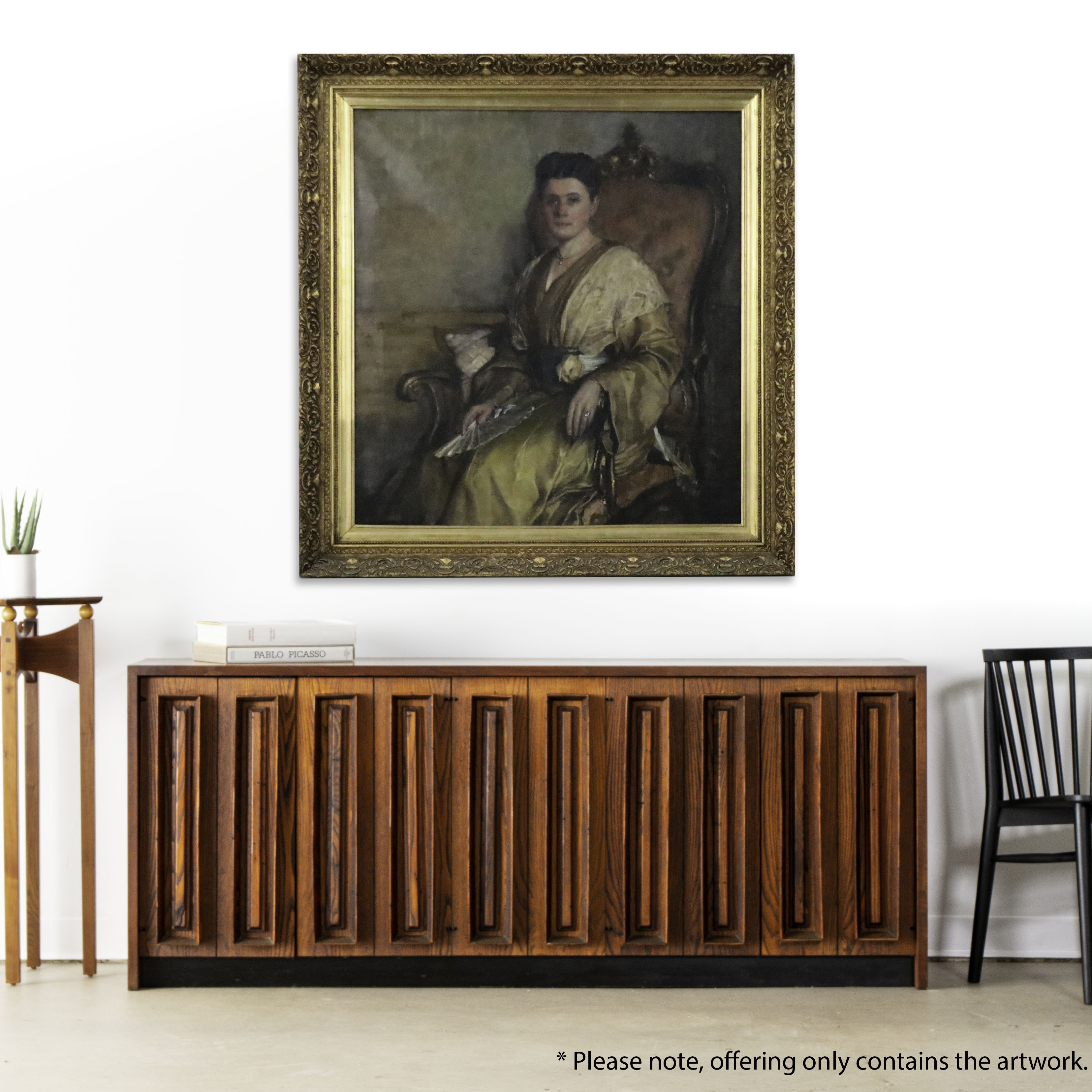 Portrait Oil Painting of Seated Woman, Early 20th Century