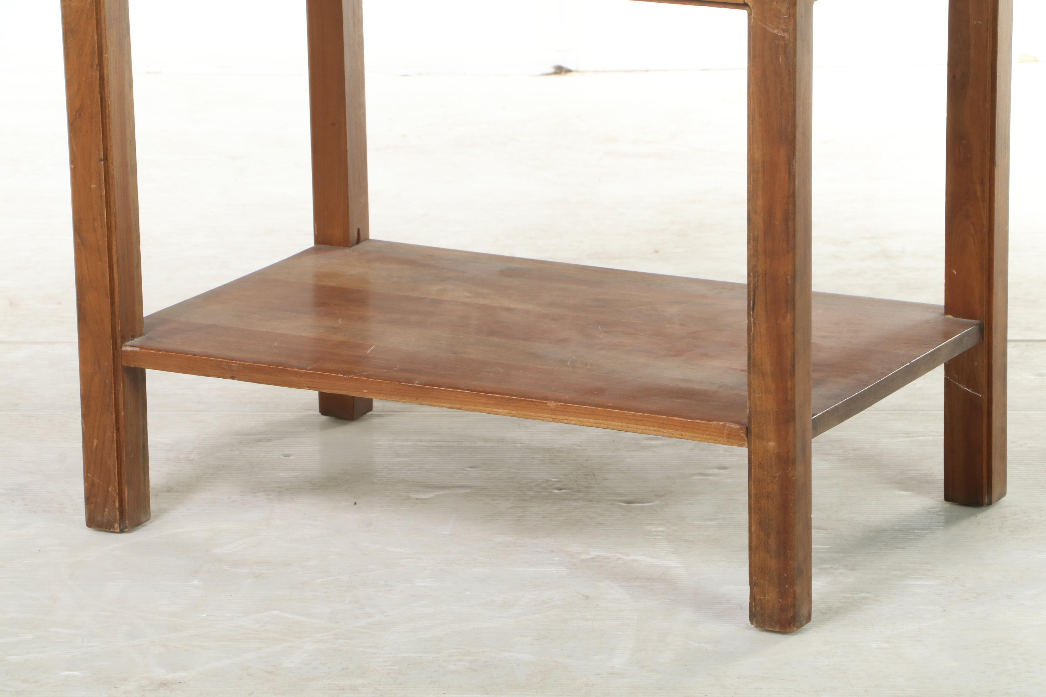 Chinese Style Teak Two-Tiered Side Table, Mid to Late 20th Century
