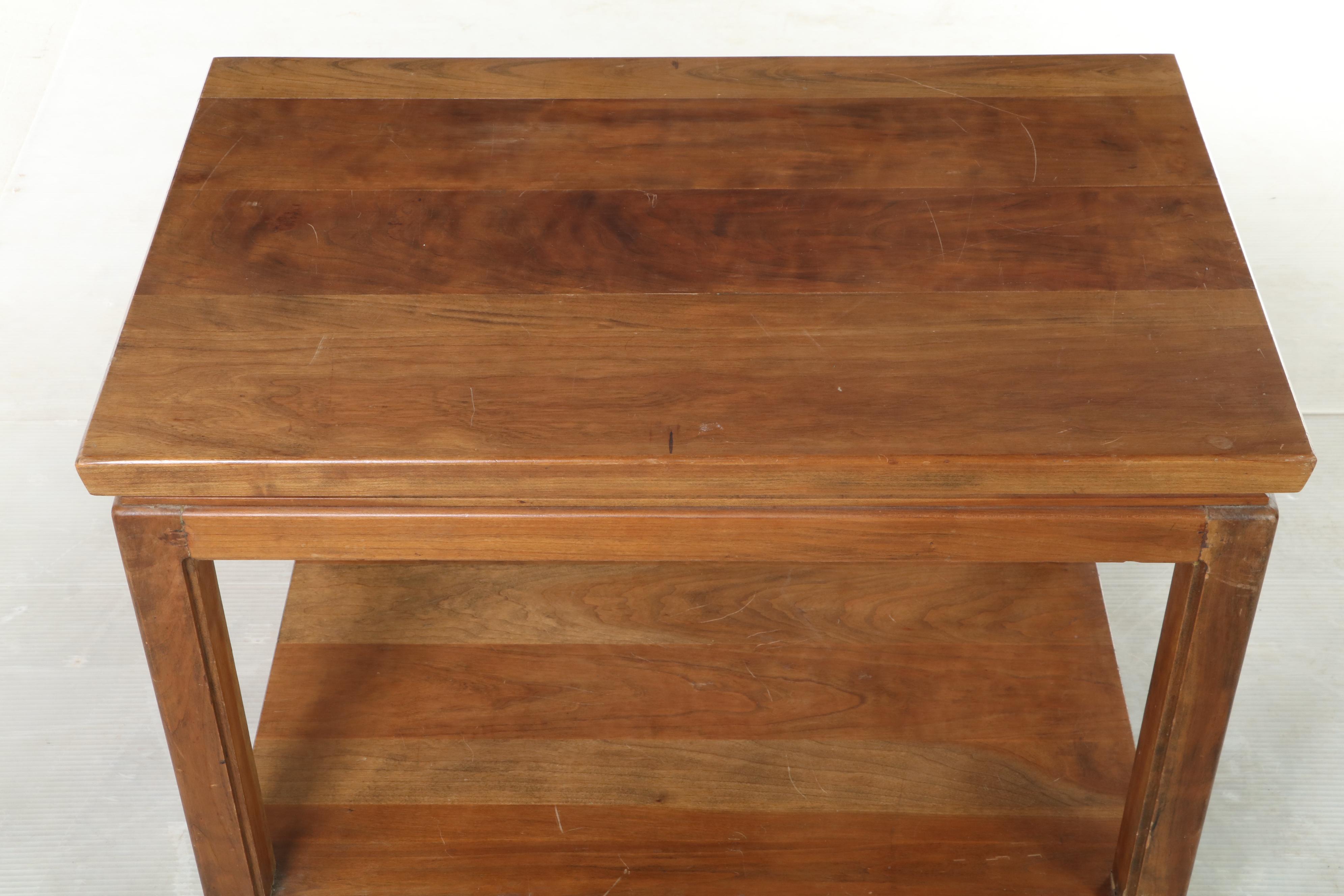 Chinese Style Teak Two-Tiered Side Table, Mid to Late 20th Century