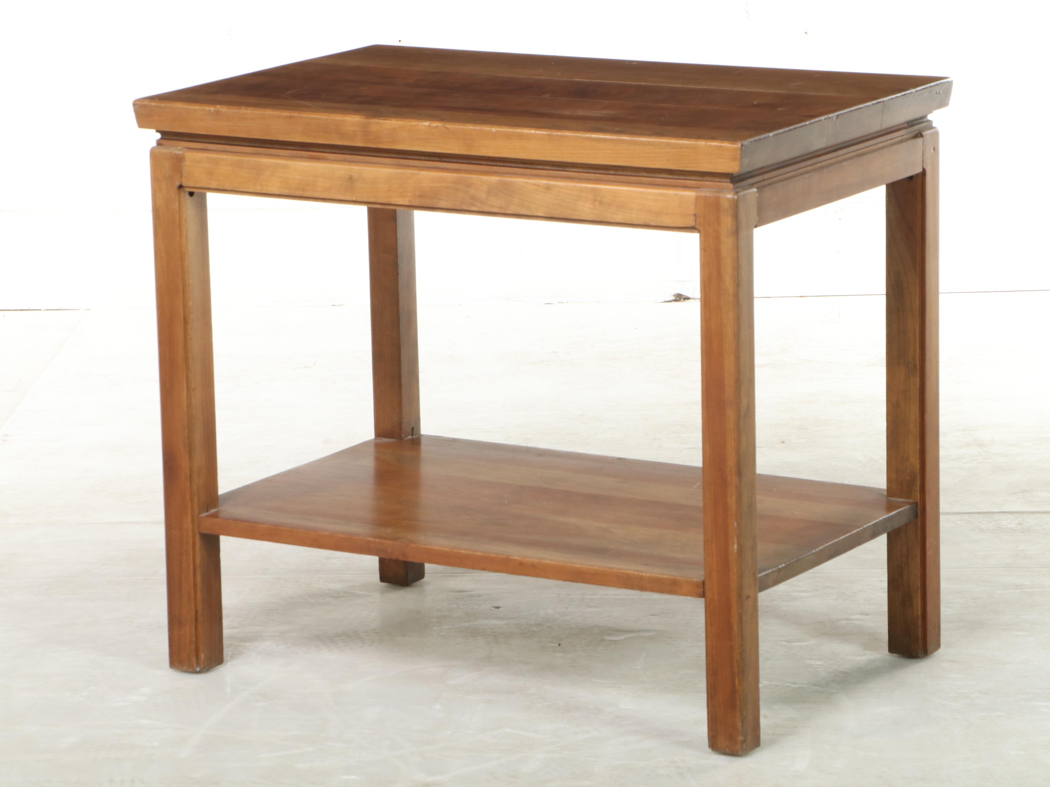 Chinese Style Teak Two-Tiered Side Table, Mid to Late 20th Century