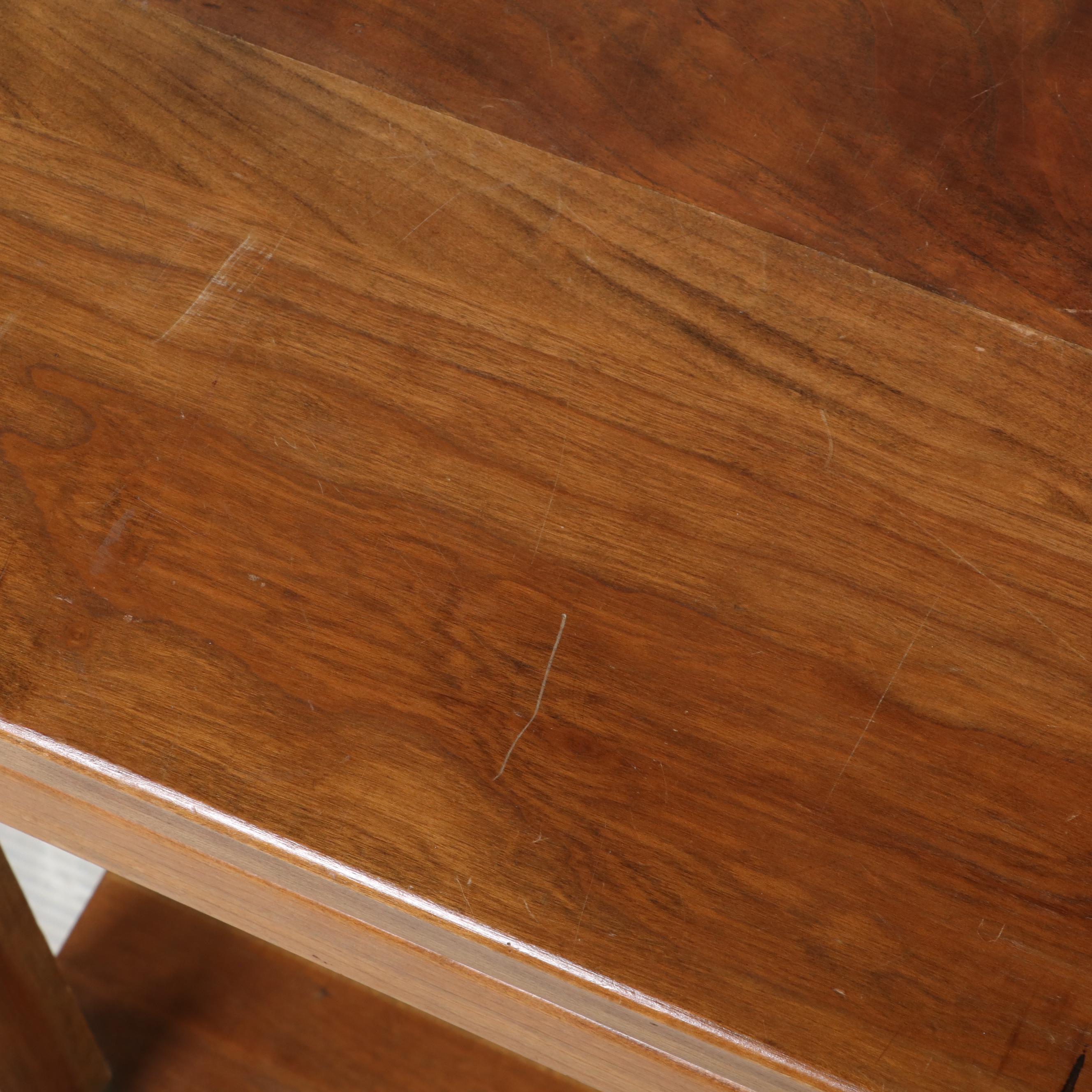 Chinese Style Teak Two-Tiered Side Table, Mid to Late 20th Century