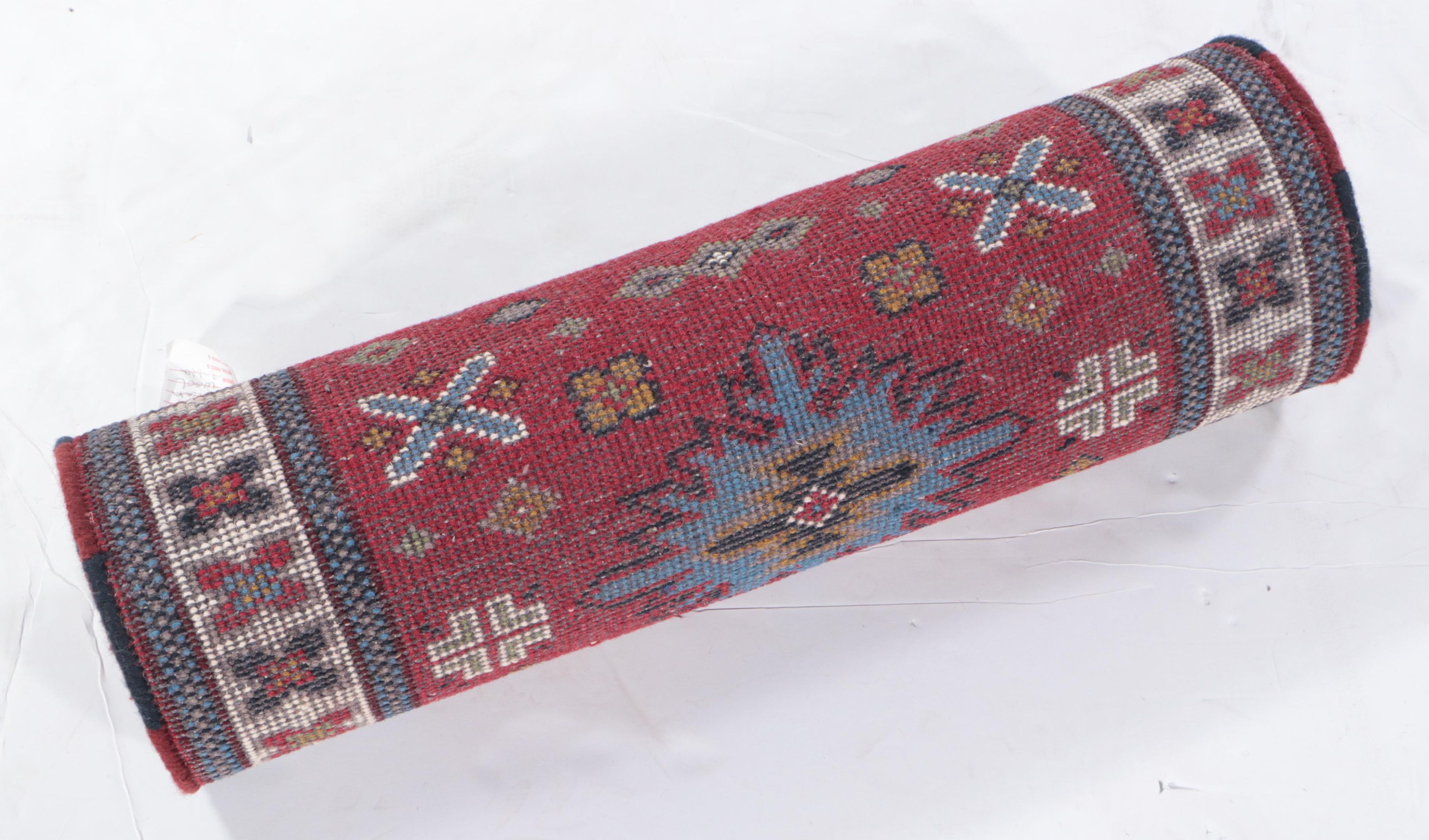 2'7 x 7'9 Hand-Knotted Afghan Kazak Style Carpet Runner