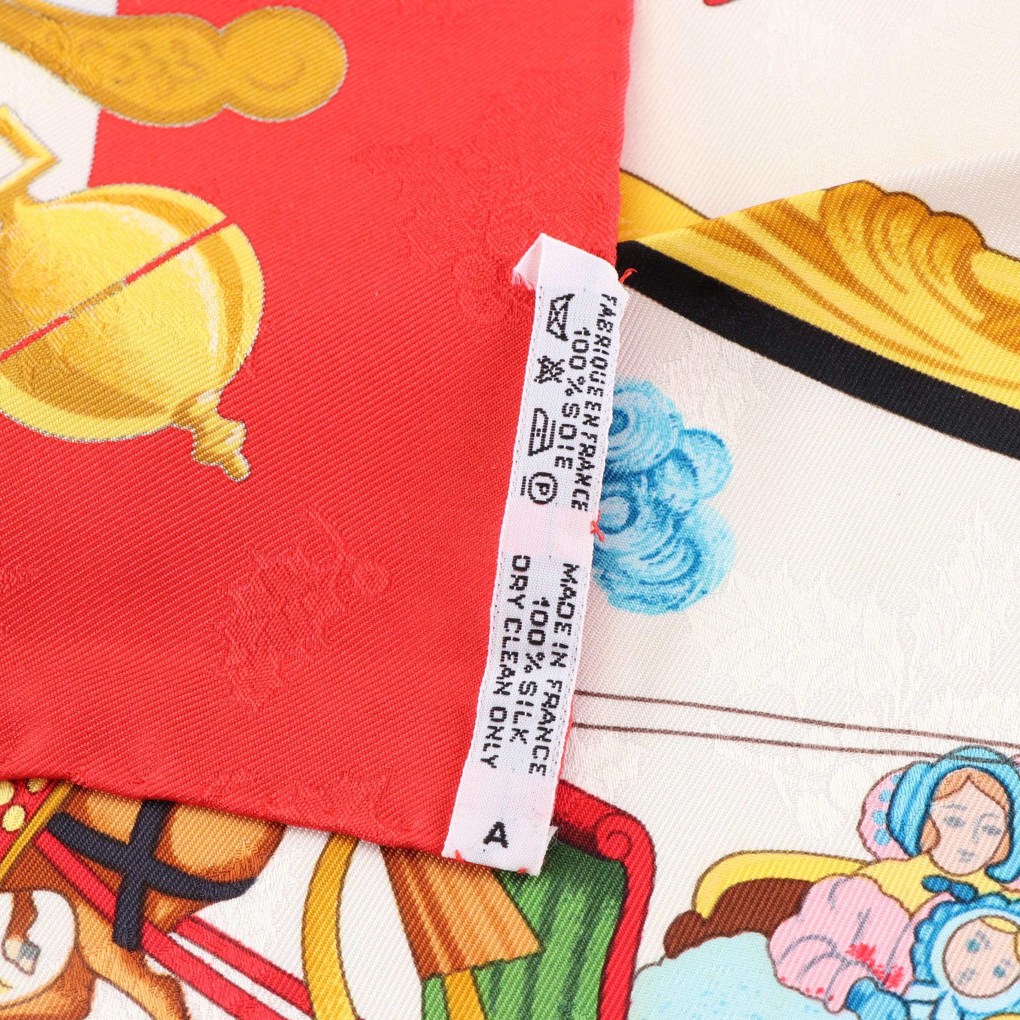 Hermès "Plumes et Grelots" Scarf 90 in Silk Jacquard Twill with Retail Sleeve