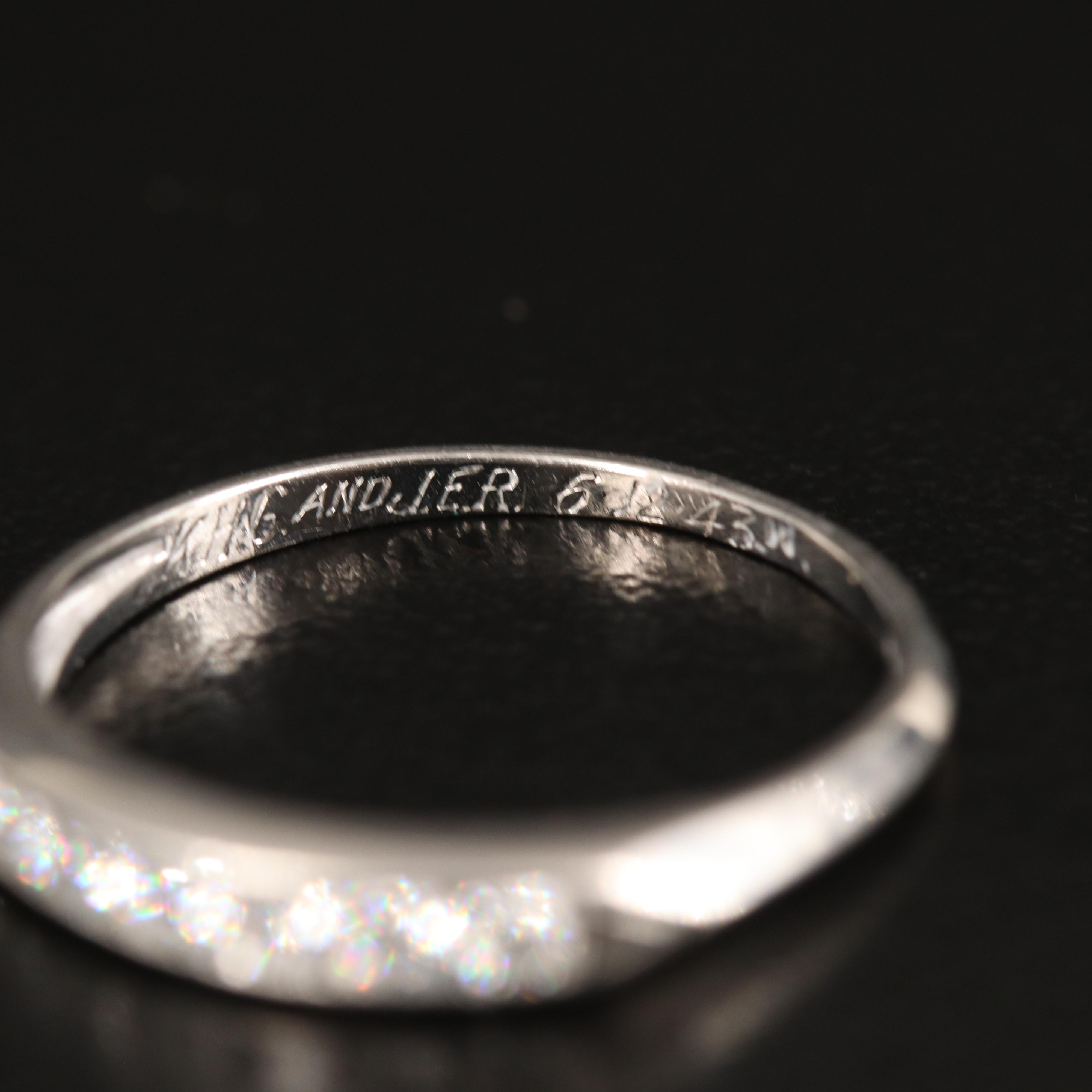 Platinum Diamond Channel Ring and 14K Sapphire Eternity Bands