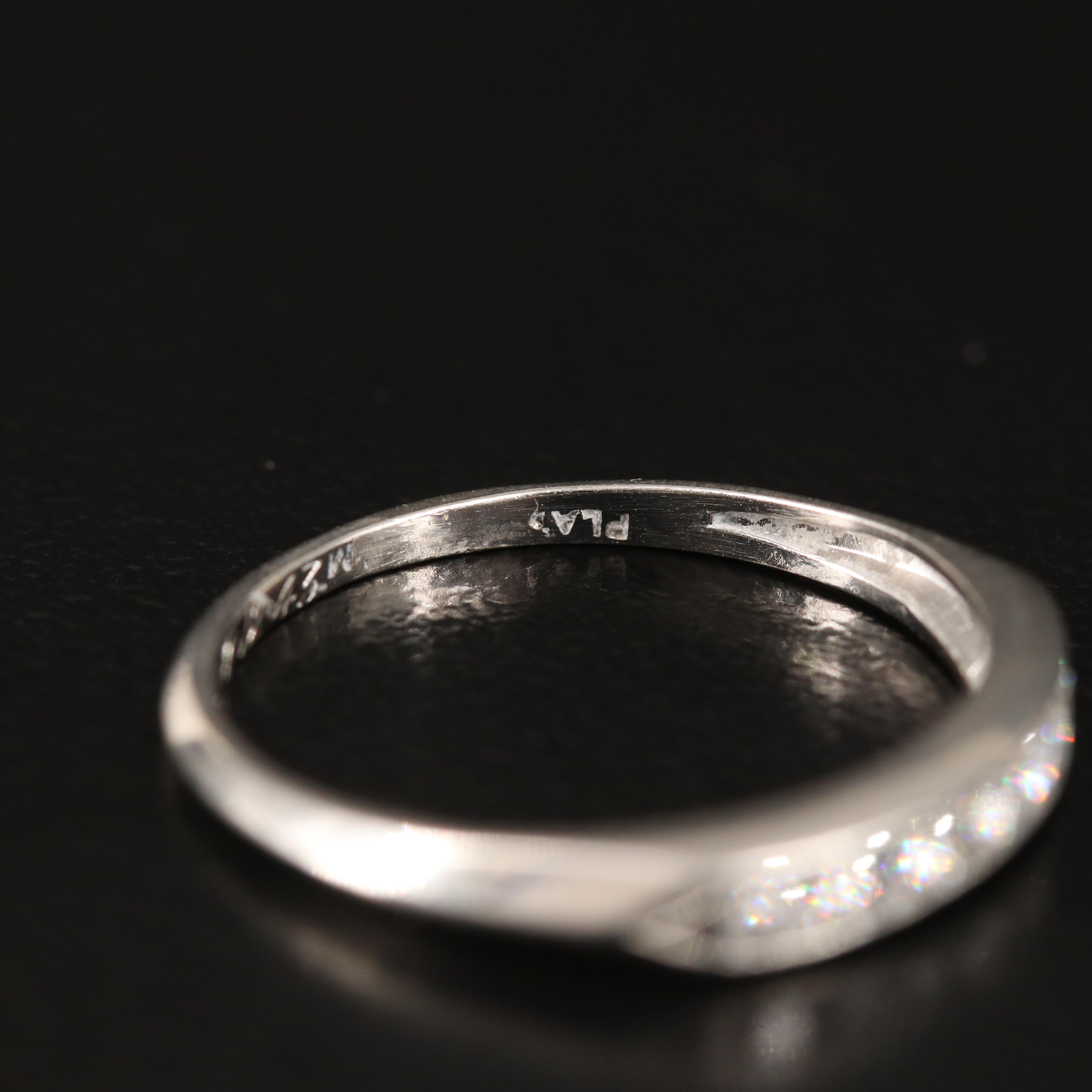 Platinum Diamond Channel Ring and 14K Sapphire Eternity Bands