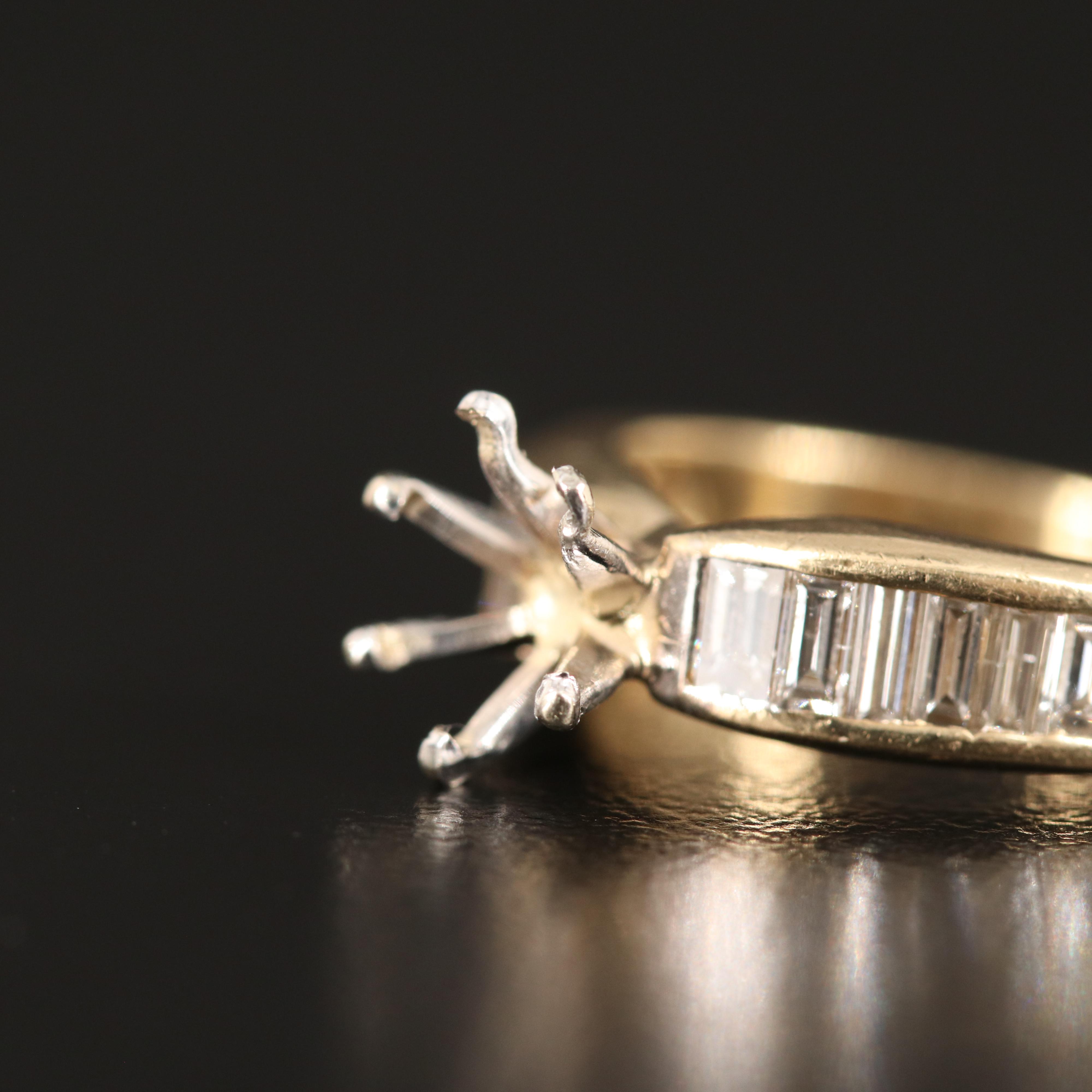 14K 0.82 CTW Diamond Semi-Mount Ring