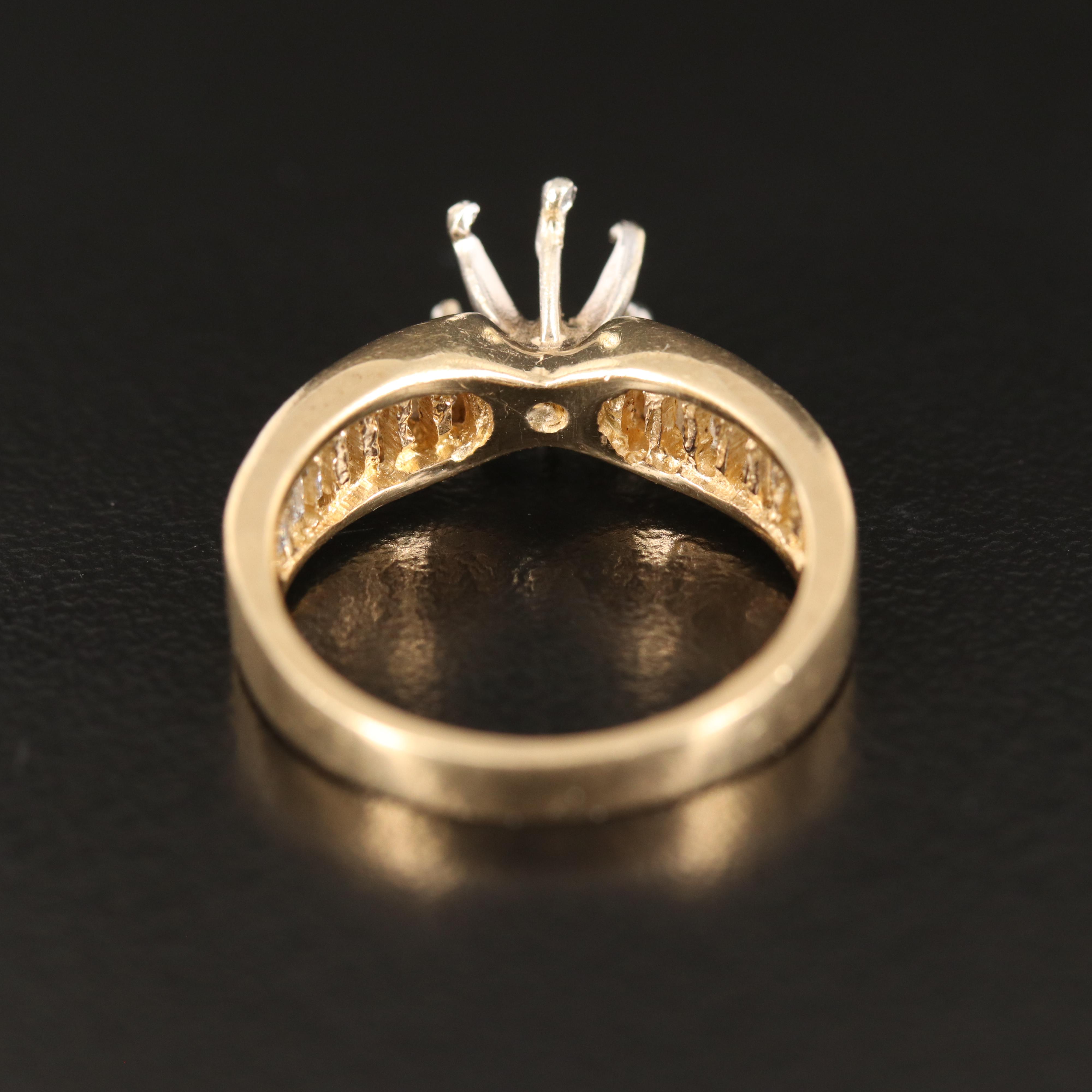 14K 0.82 CTW Diamond Semi-Mount Ring