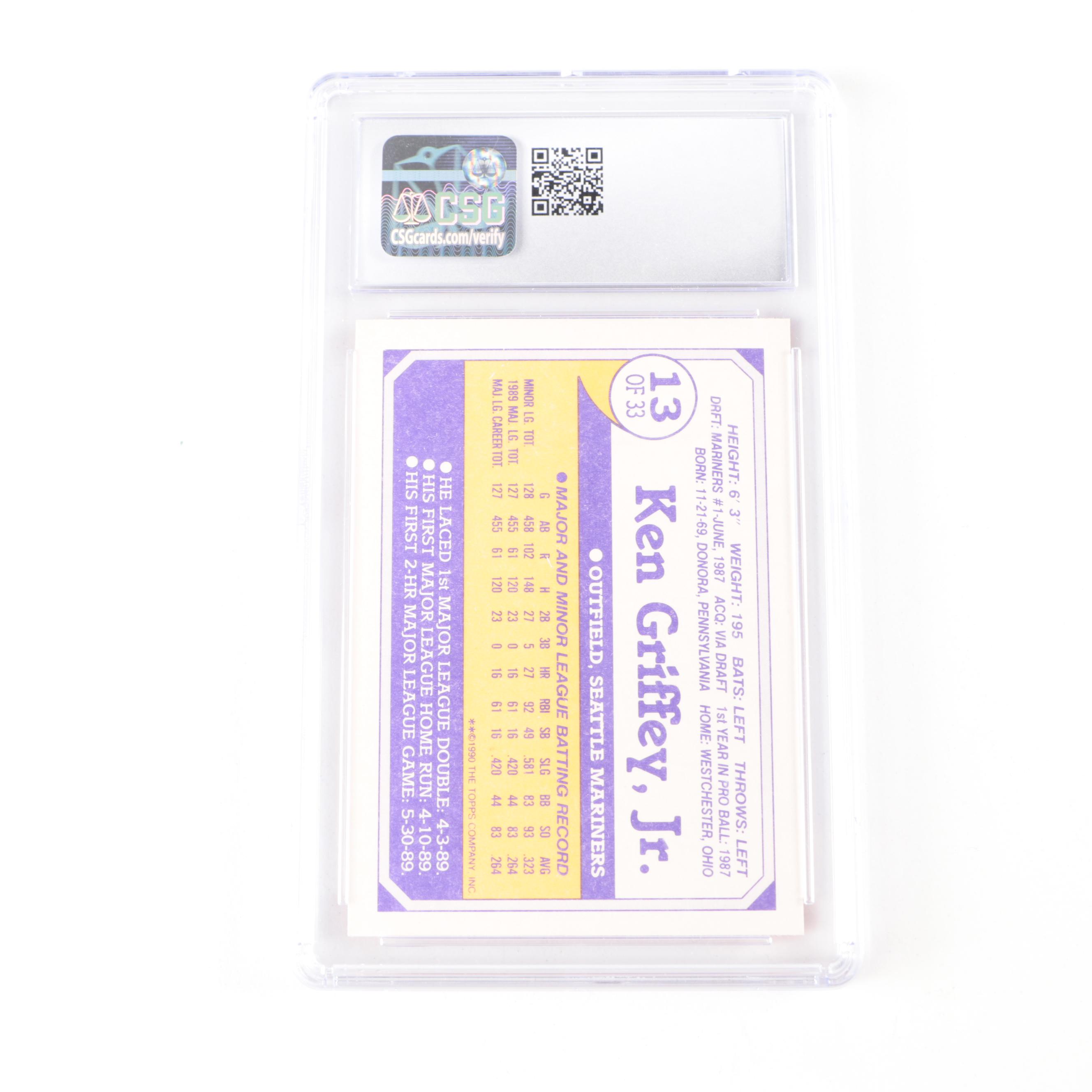 1990 Topps Toys R Us Rookies Ken Griffey Jr. Graded CSG 8 NM/Mint Baseball Card