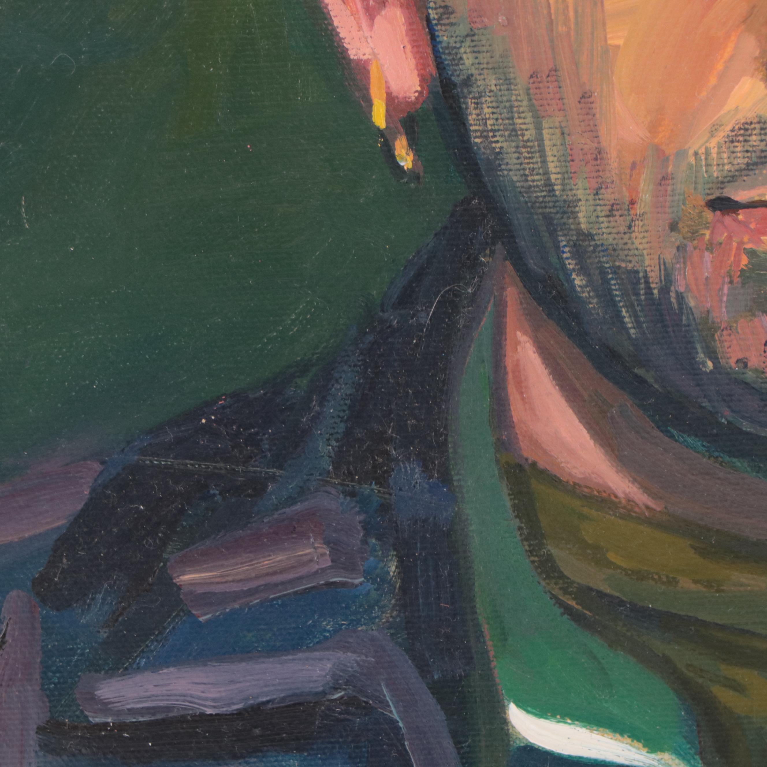 William Pfahl Oil Painting "Model in Leather Jacket," 2009