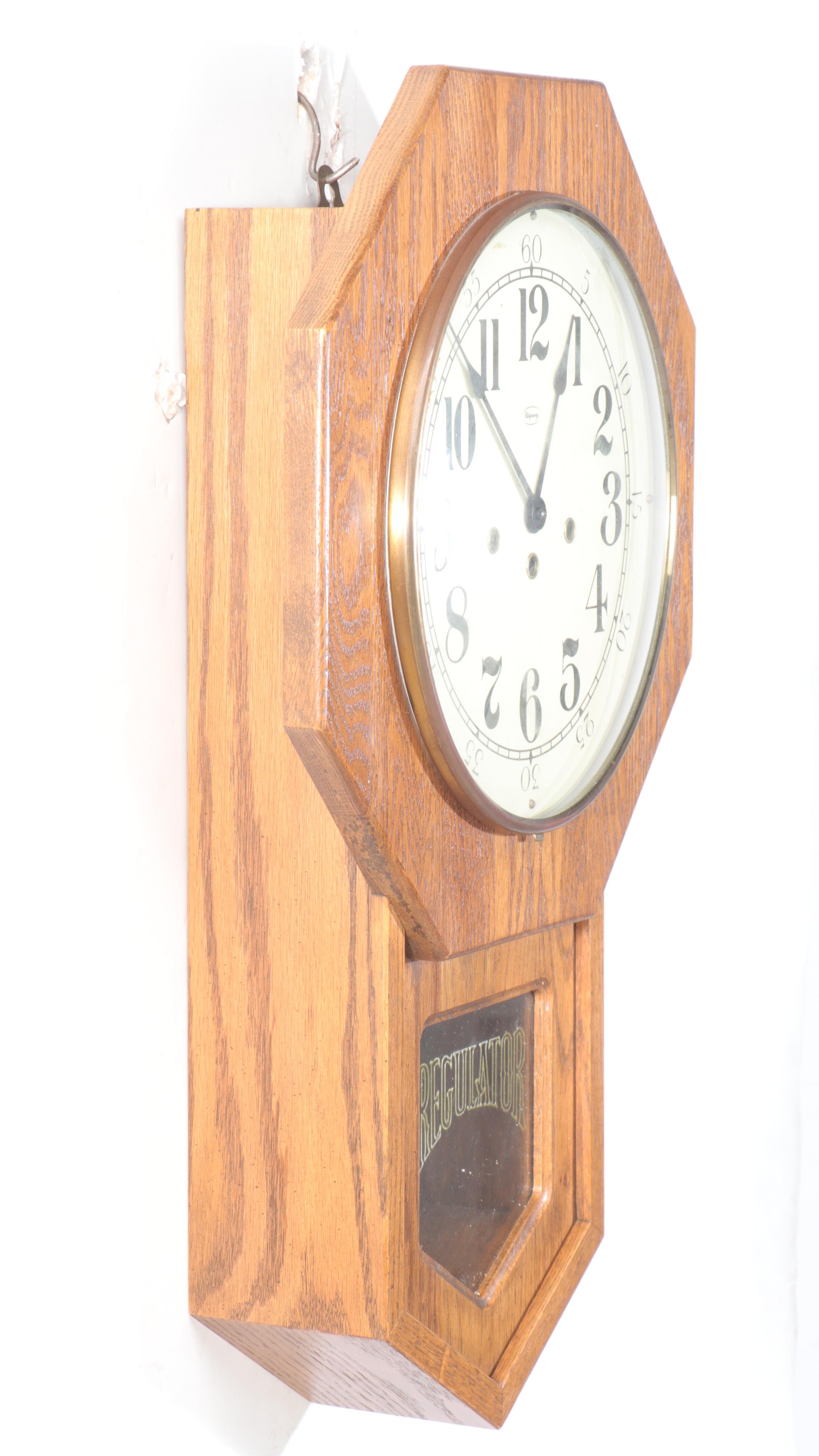 Ridgeway Schoolhouse Regulator Pendulum Wall Clock, Late 20th Century