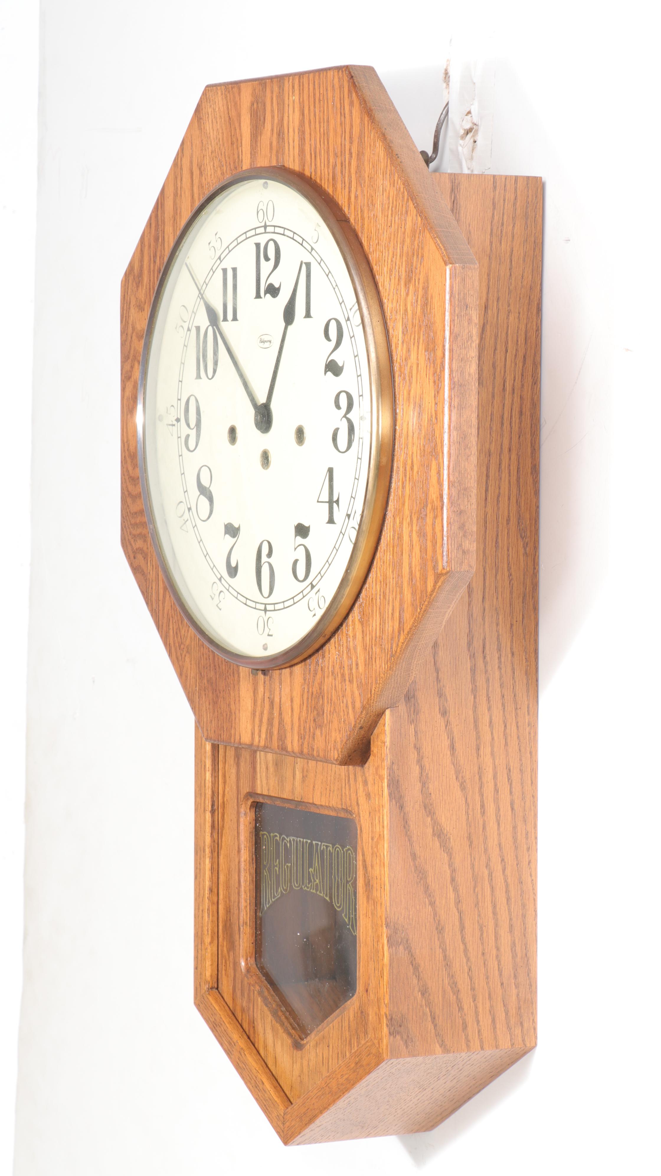 Ridgeway Schoolhouse Regulator Pendulum Wall Clock, Late 20th Century