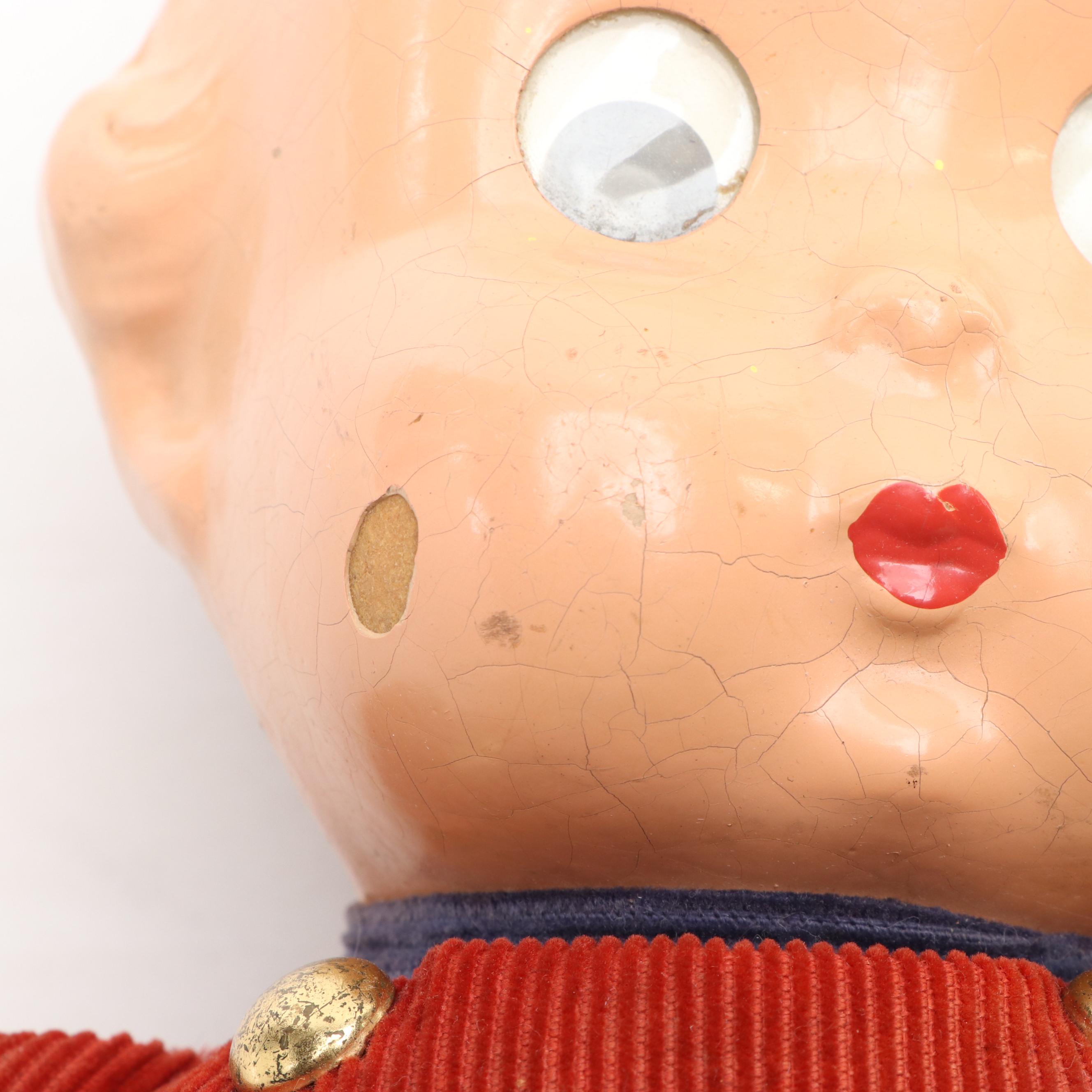 Composition and Fabric Googly Eye Dolls, Early to Mid-20th Century