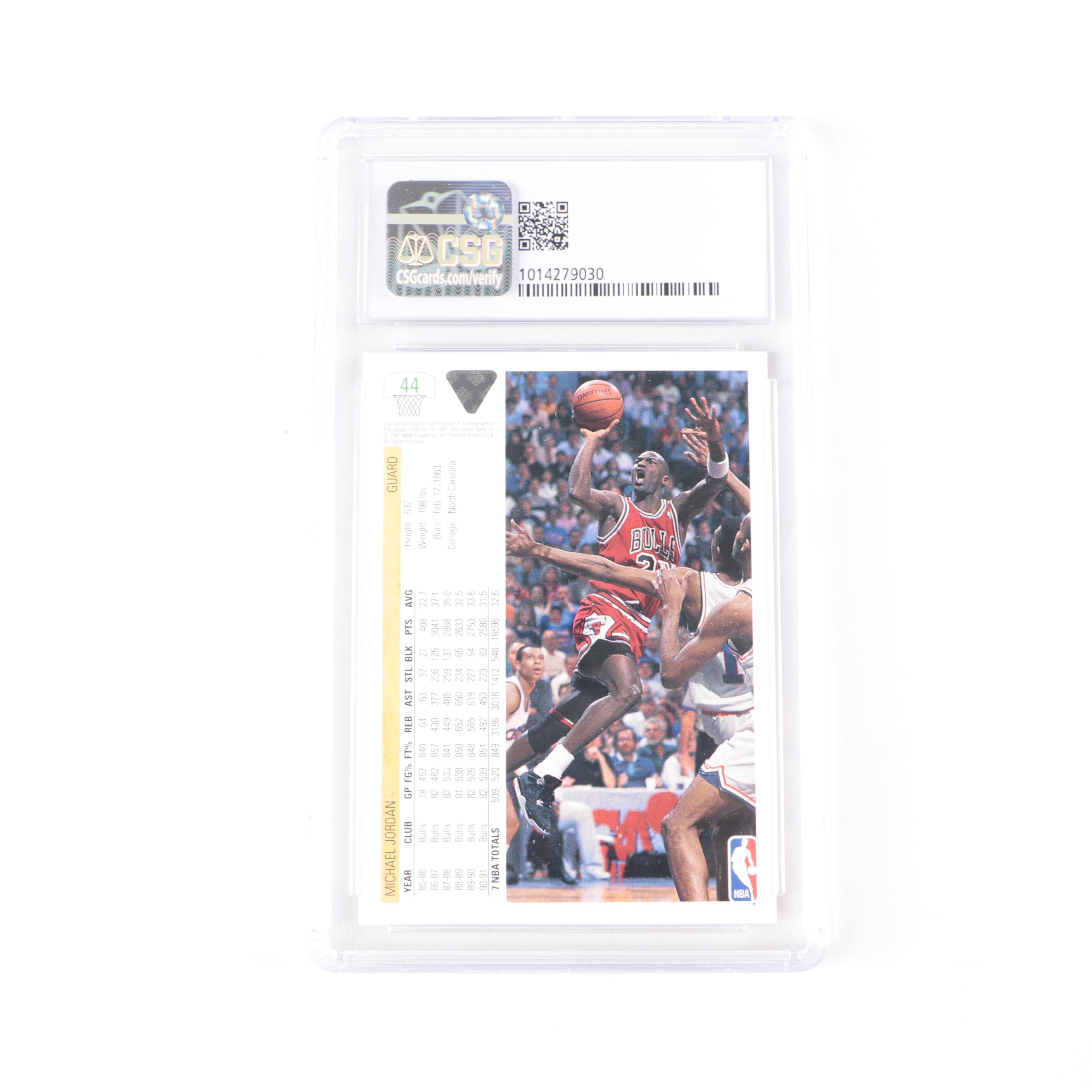 1991 Upper Deck Michael Jordan #44 Graded CSG 9 Mint Basketball Card