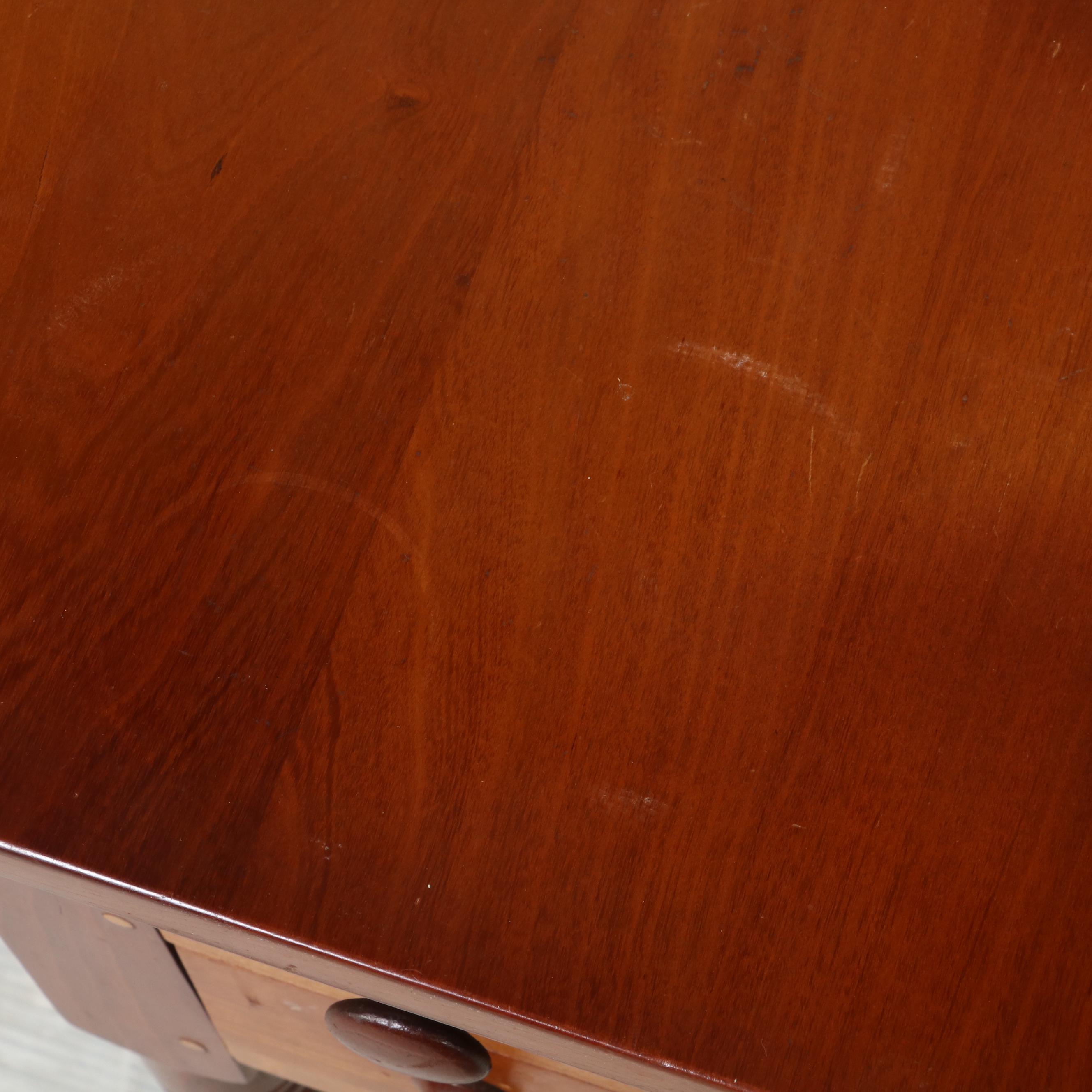 American Primitive Cherrywood Drop-Leaf Side Table, 20th Century