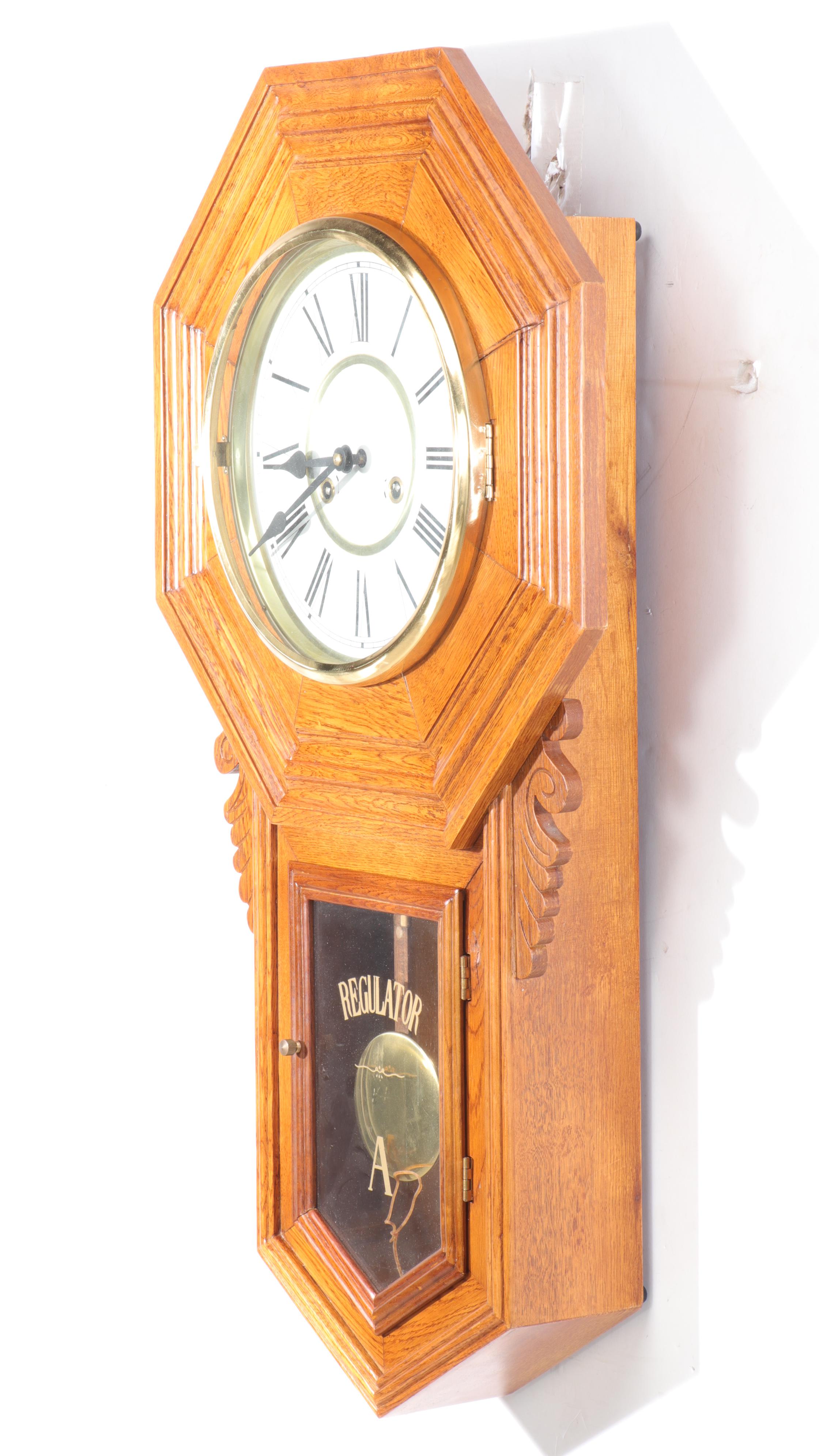 Wooden Regulator Wall Clock