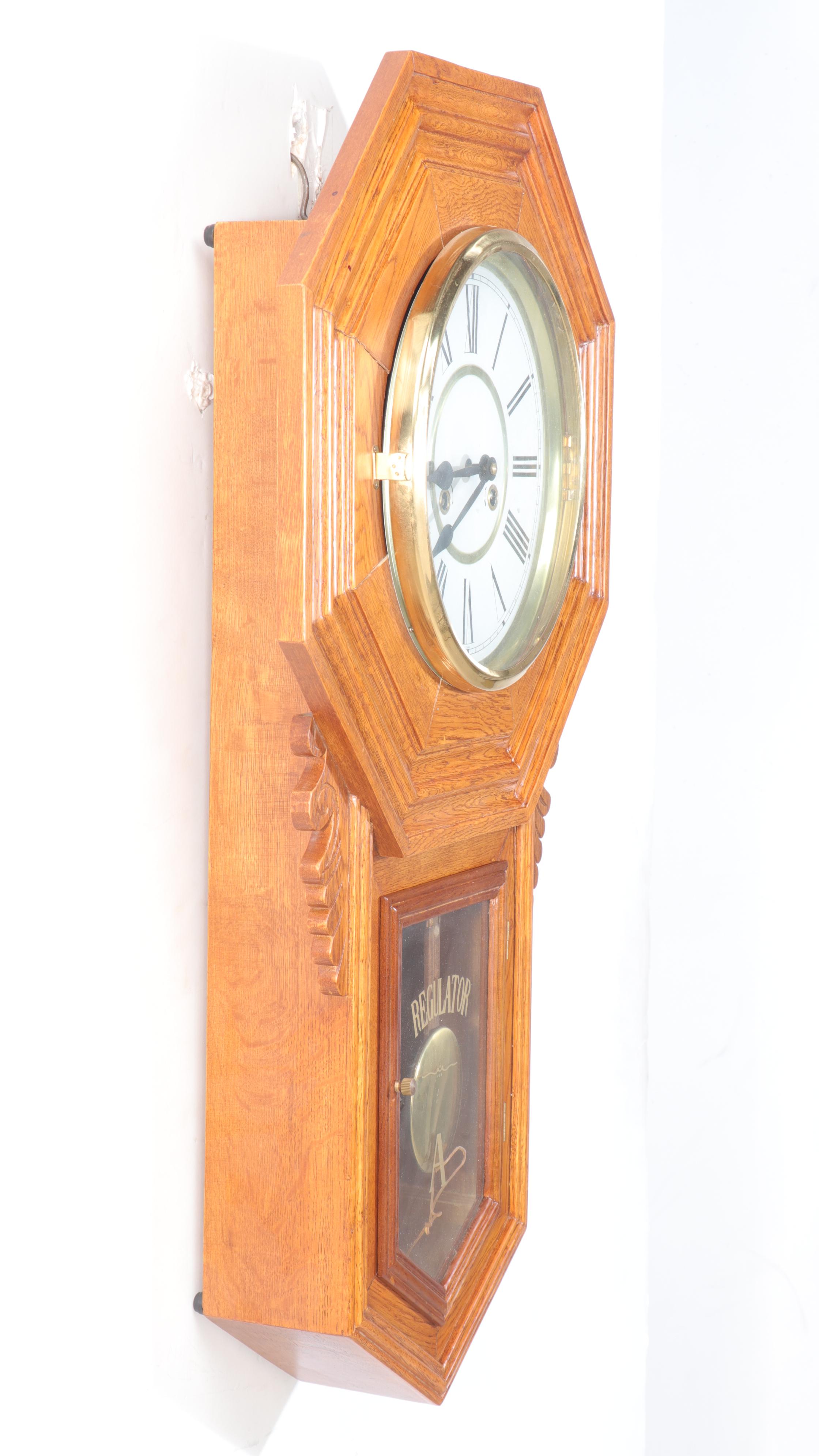 Wooden Regulator Wall Clock