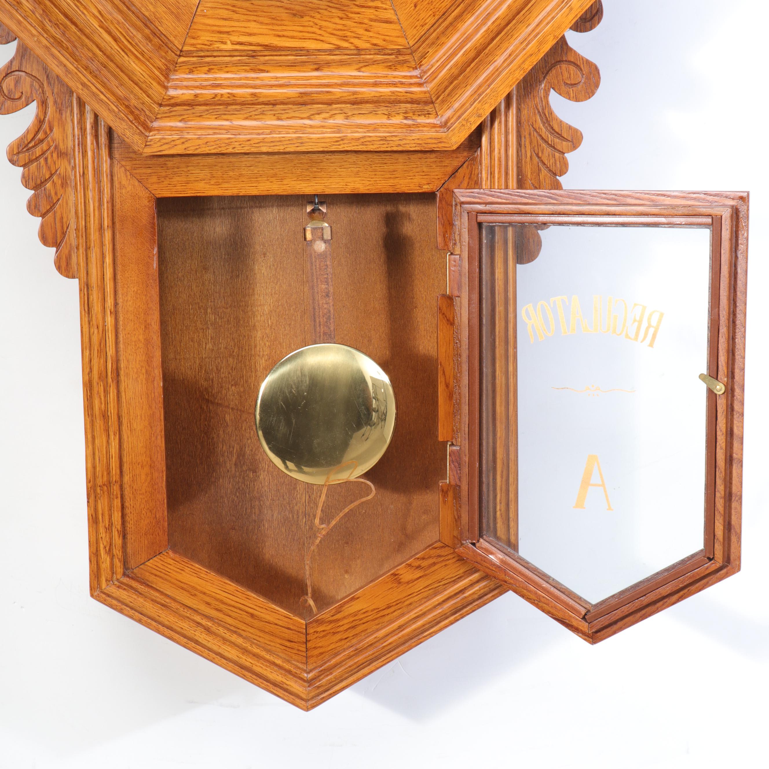 Wooden Regulator Wall Clock