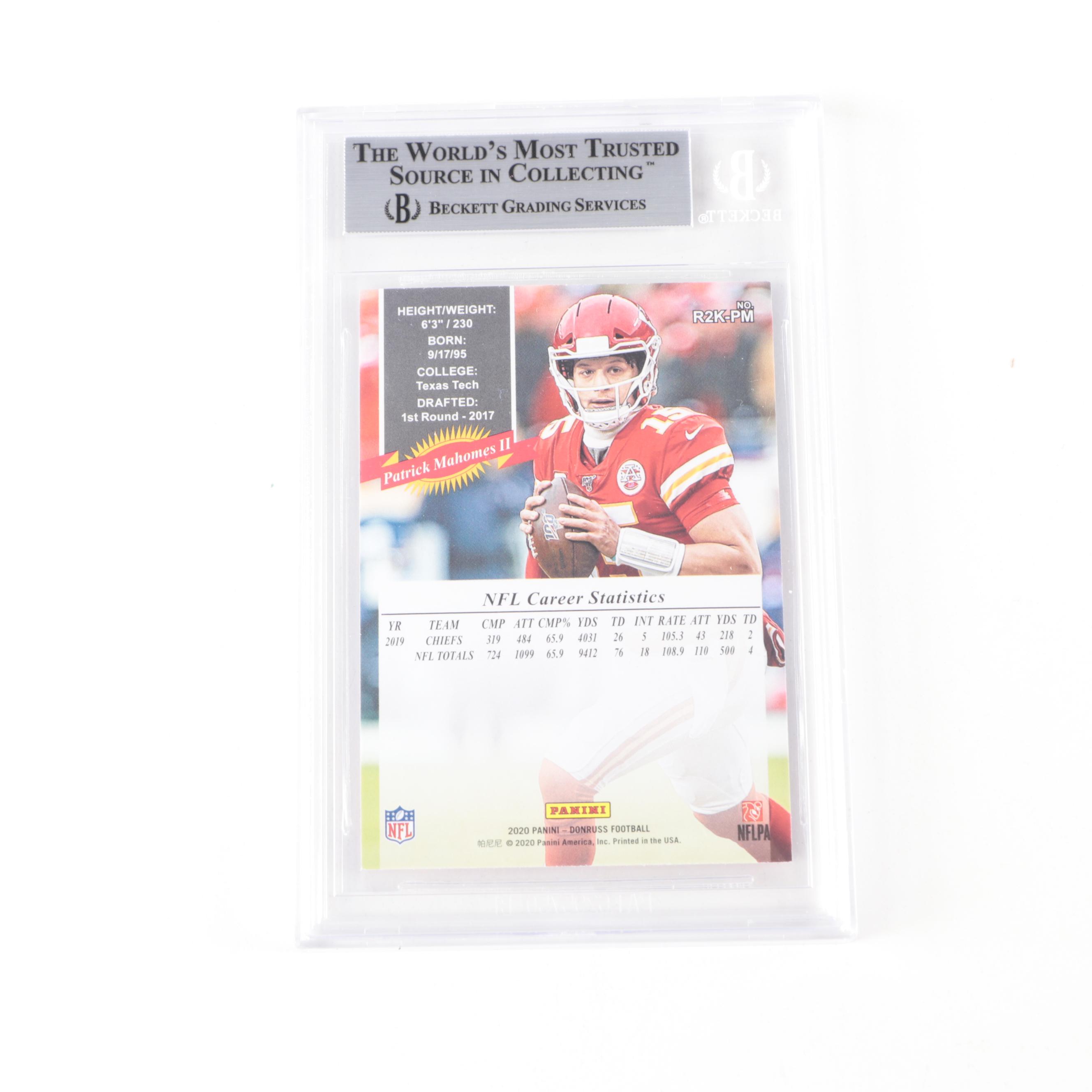 2020 Donruss Retro '00 Patrick Mahomes II #19 Beckett 9 Mint Football Card