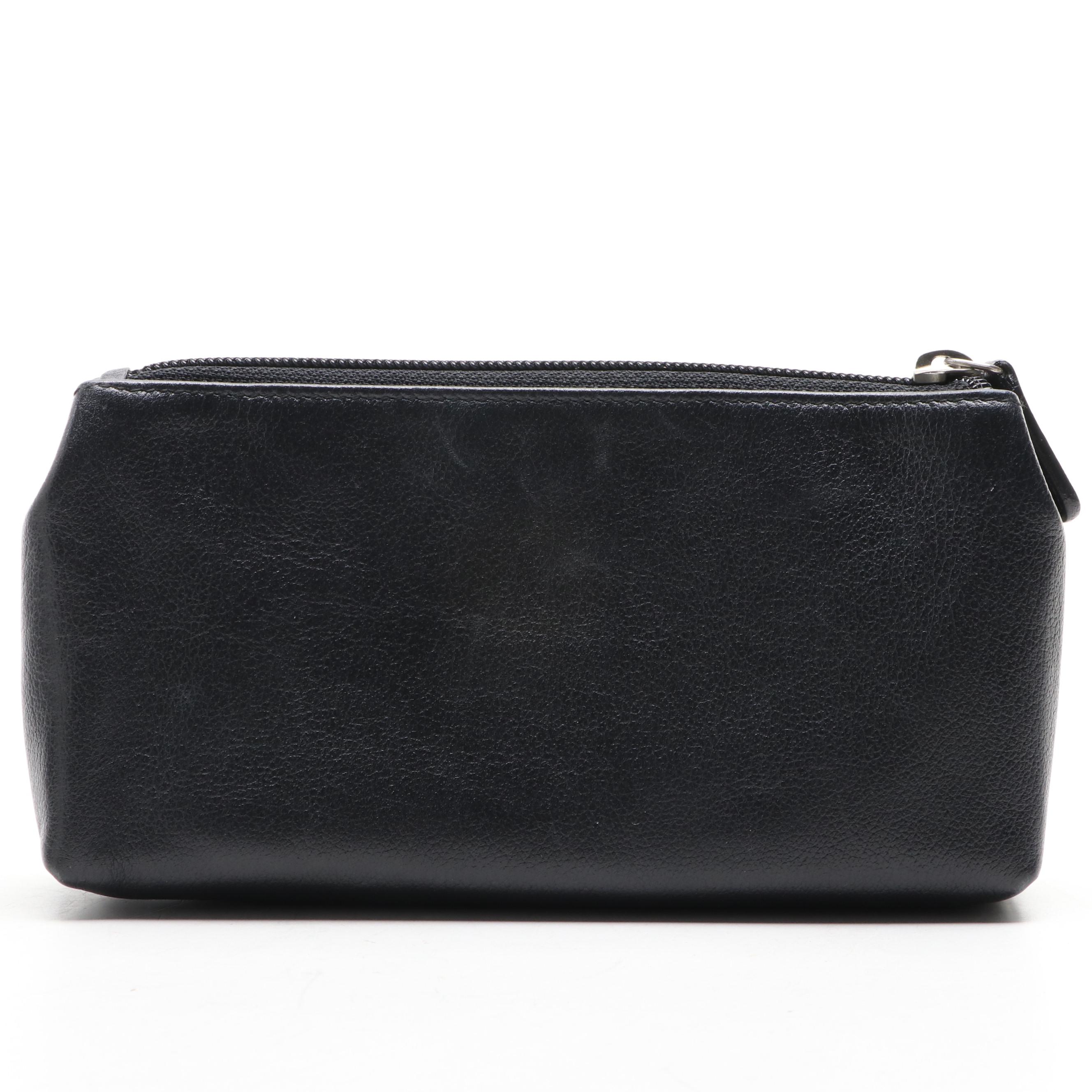 Chanel Camellia Leather Zip Pouch