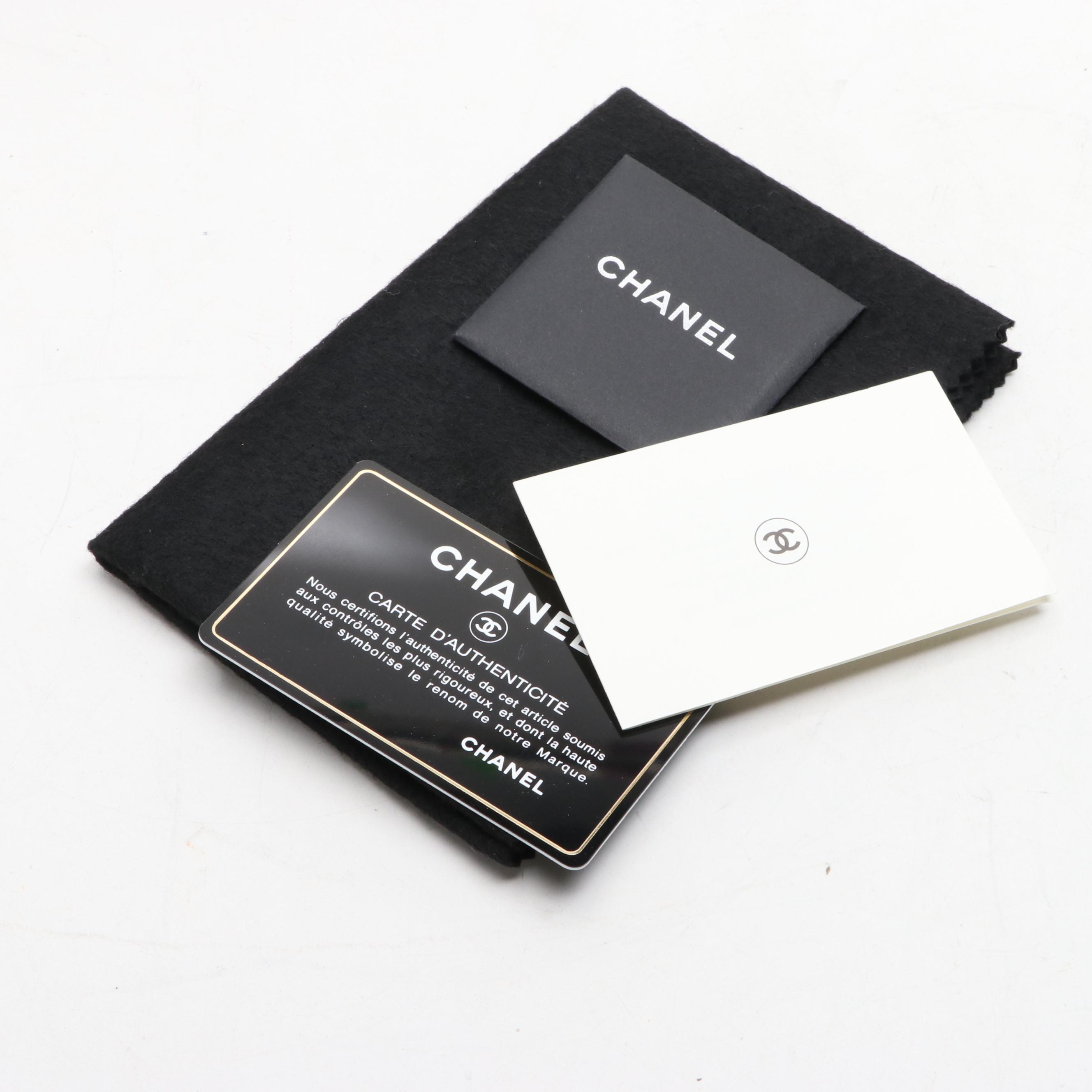 Chanel Camellia Leather Zip Pouch