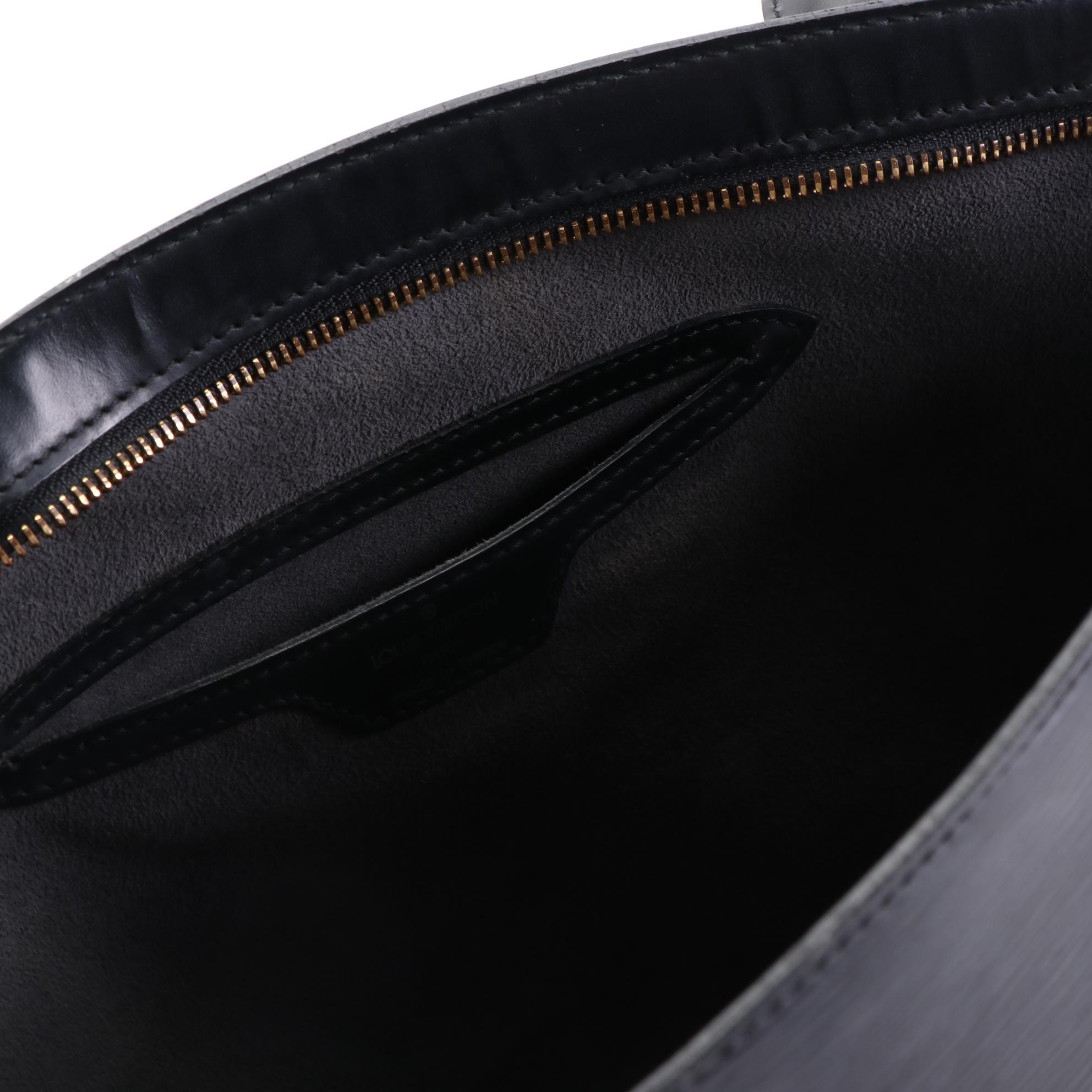 Louis Vuitton Saint Jacques PM Shoulder Bag in Black Epi and Smooth Leather