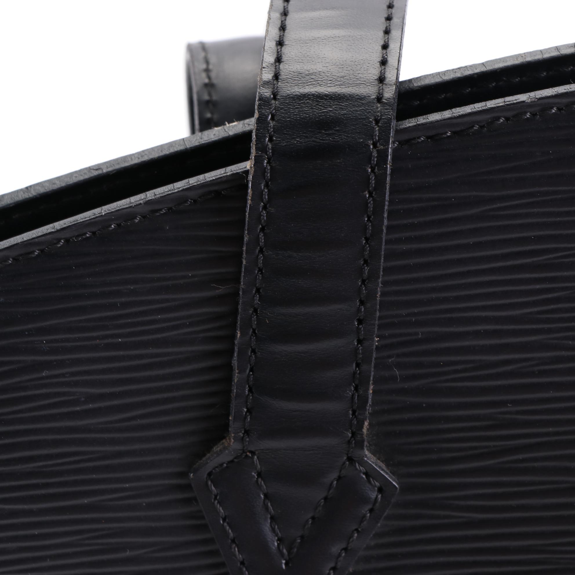 Louis Vuitton Saint Jacques PM Shoulder Bag in Black Epi and Smooth Leather