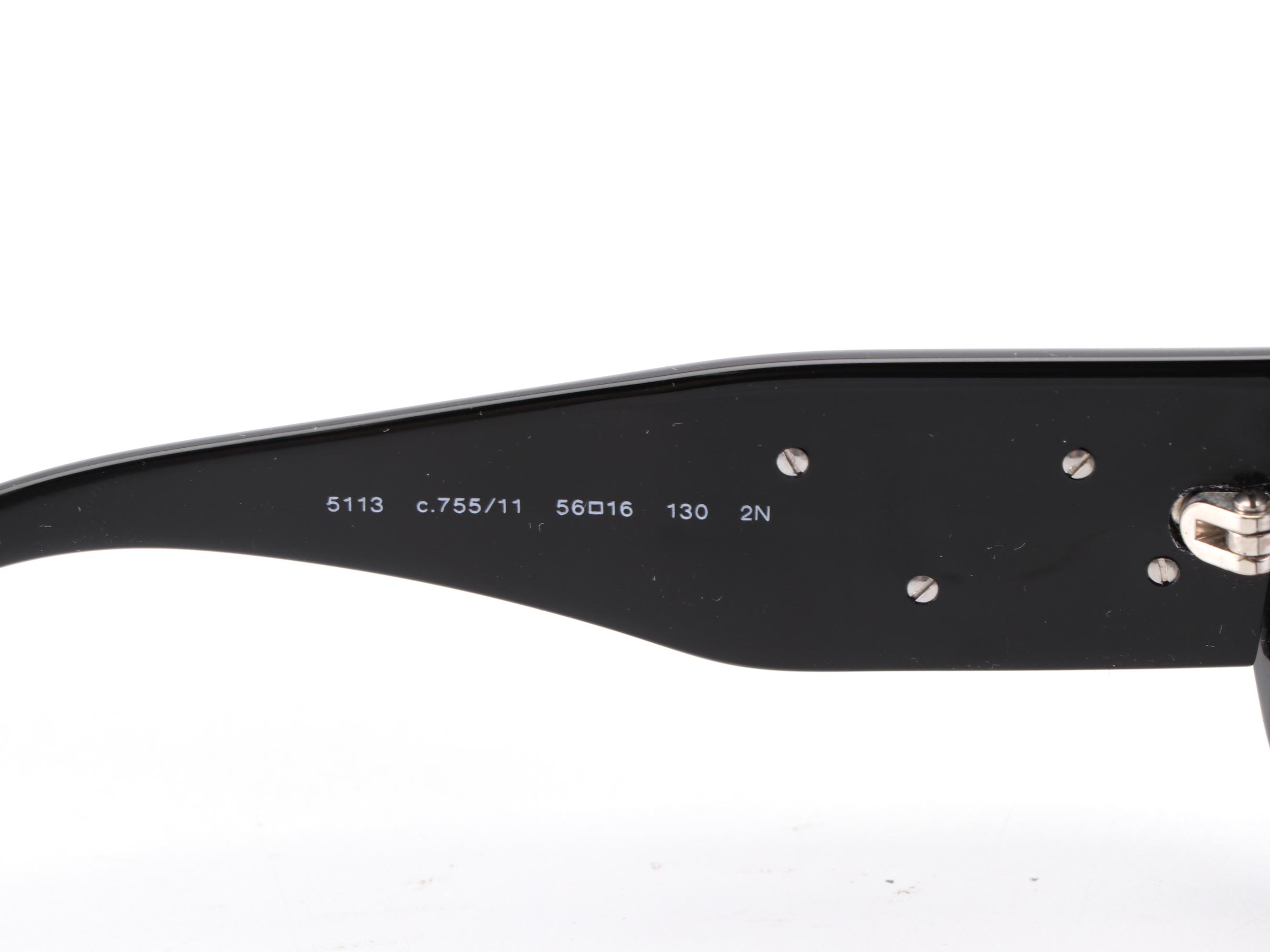 Chanel 5113 Embellished Black/White Sunglasses with Case