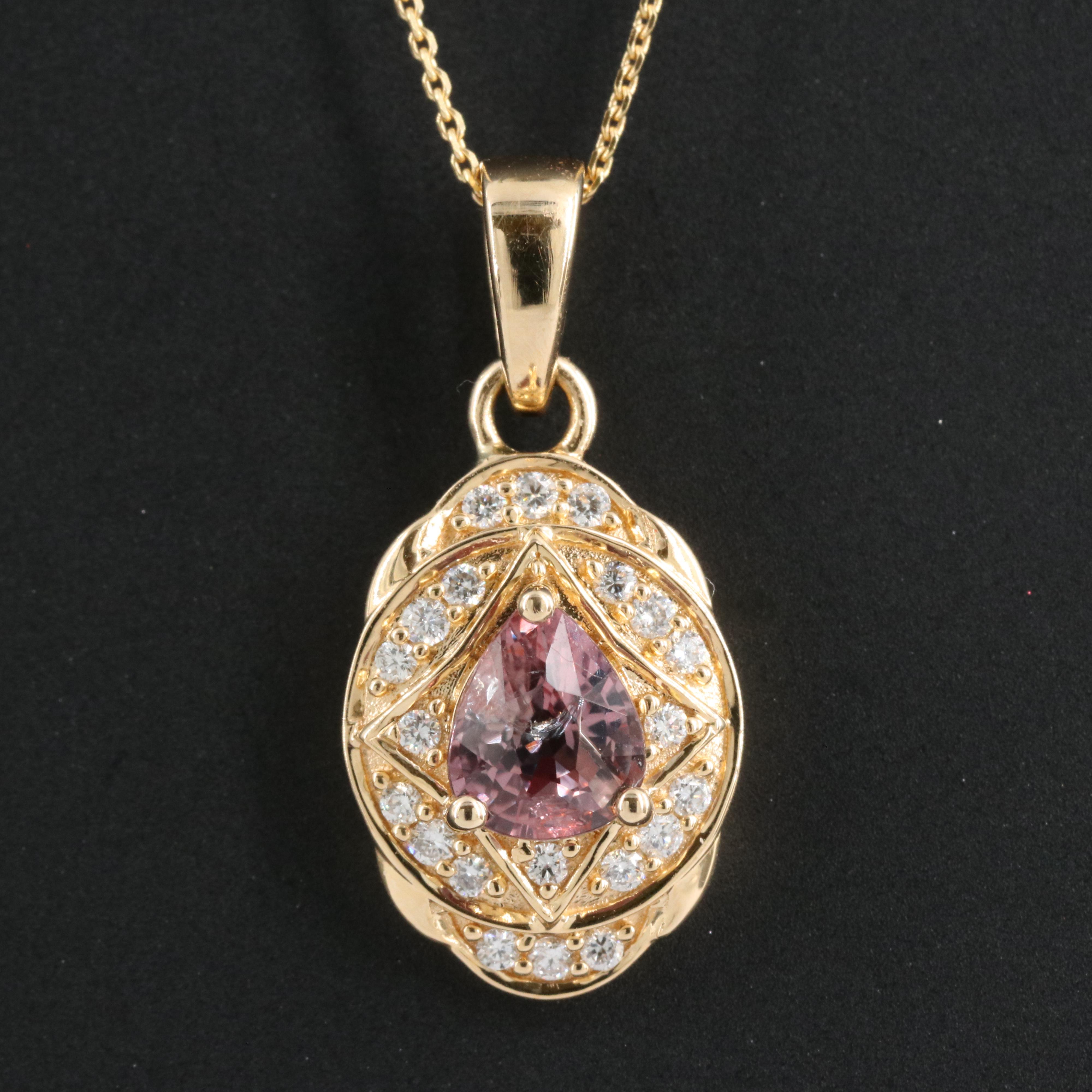 18K Sapphire and Diamond Pendant Necklace