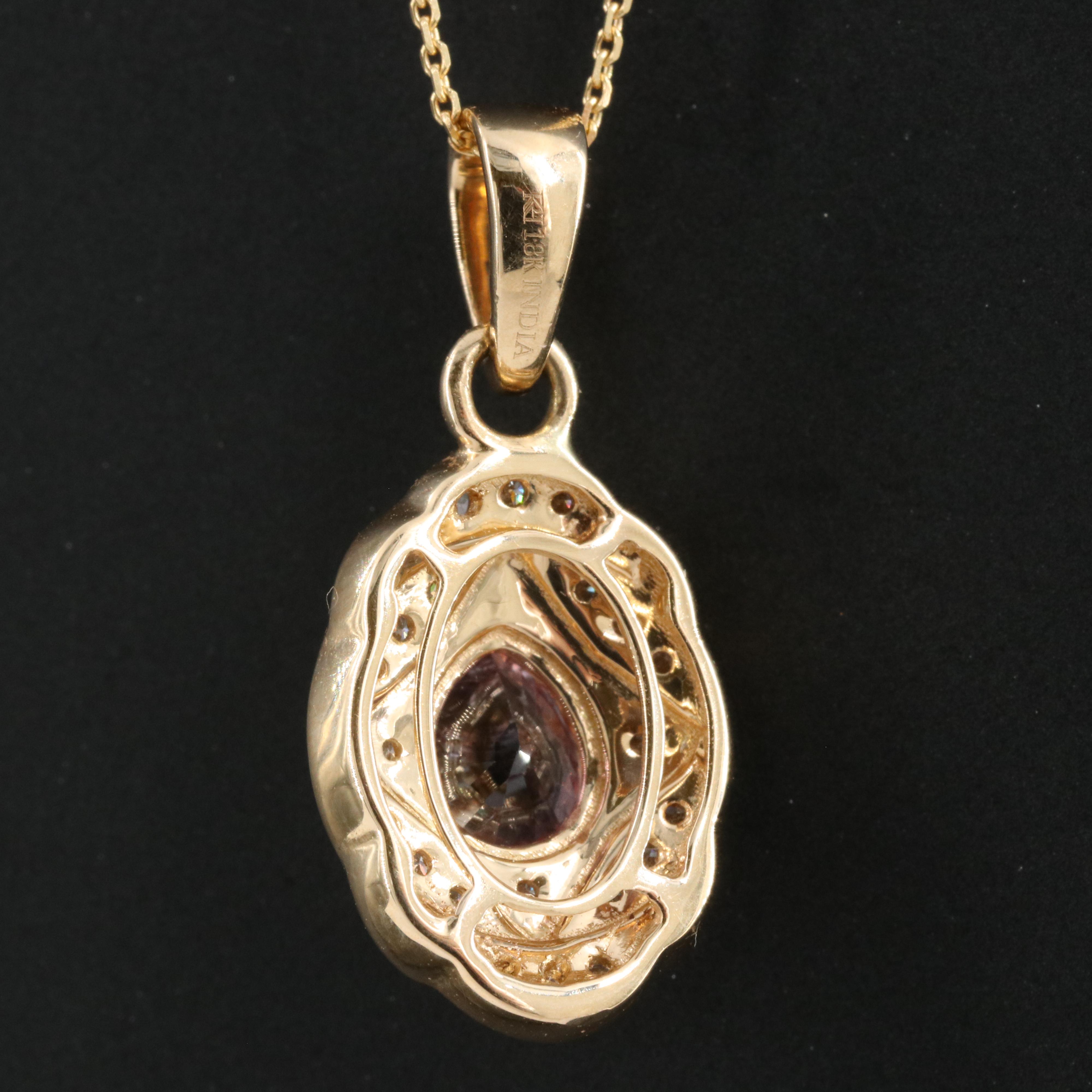 18K Sapphire and Diamond Pendant Necklace