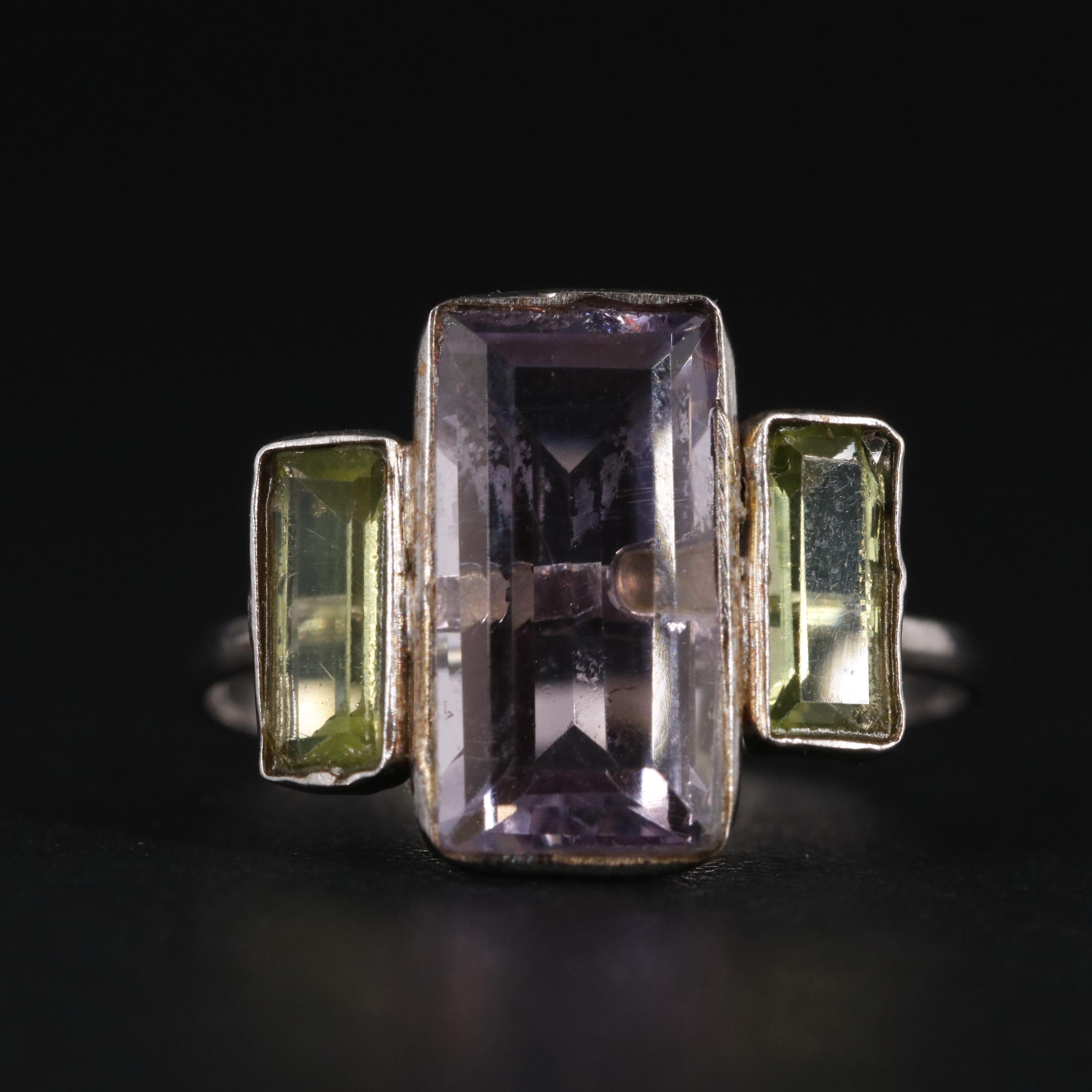 14K Amethyst and Peridot Ring