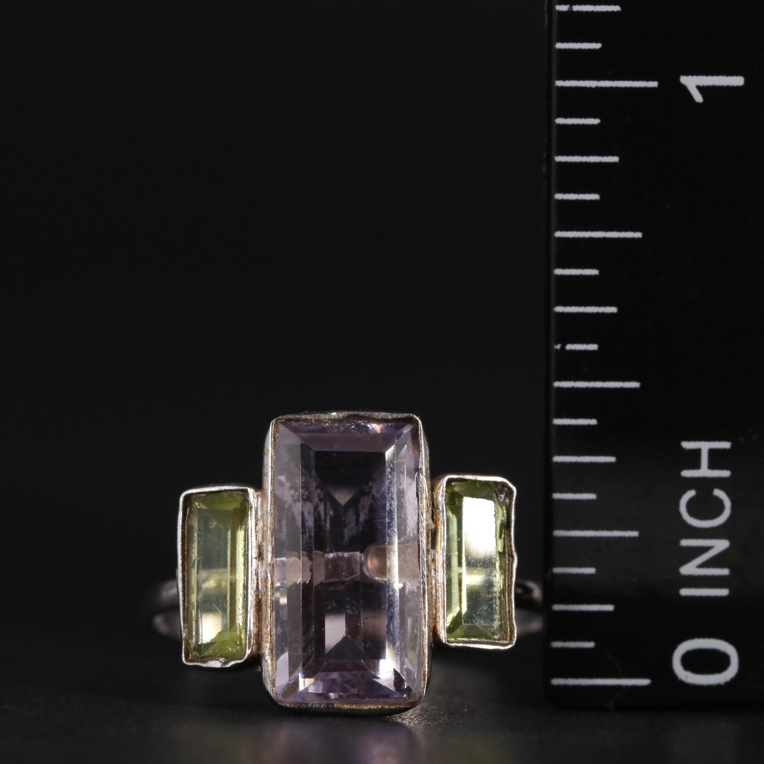 14K Amethyst and Peridot Ring