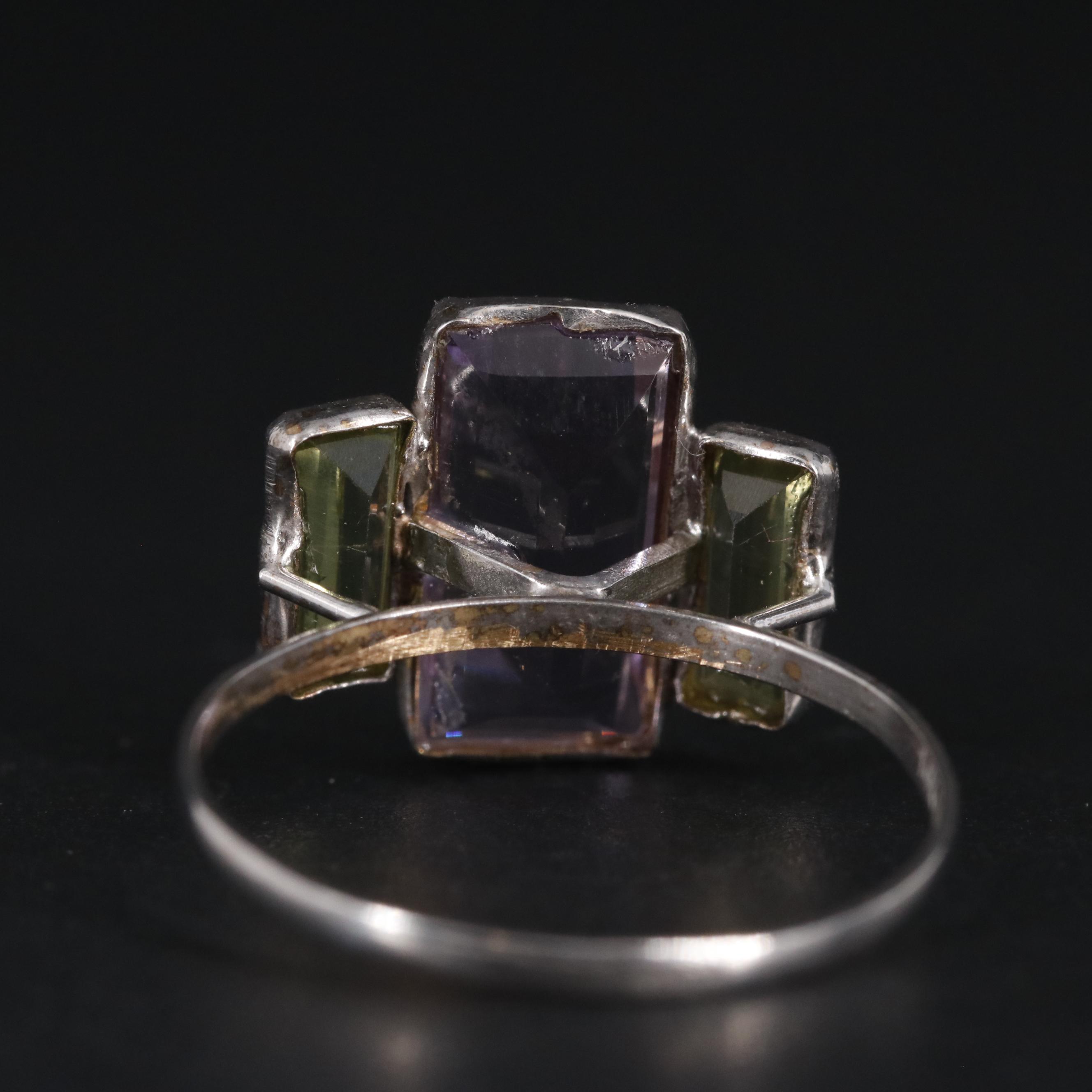 14K Amethyst and Peridot Ring