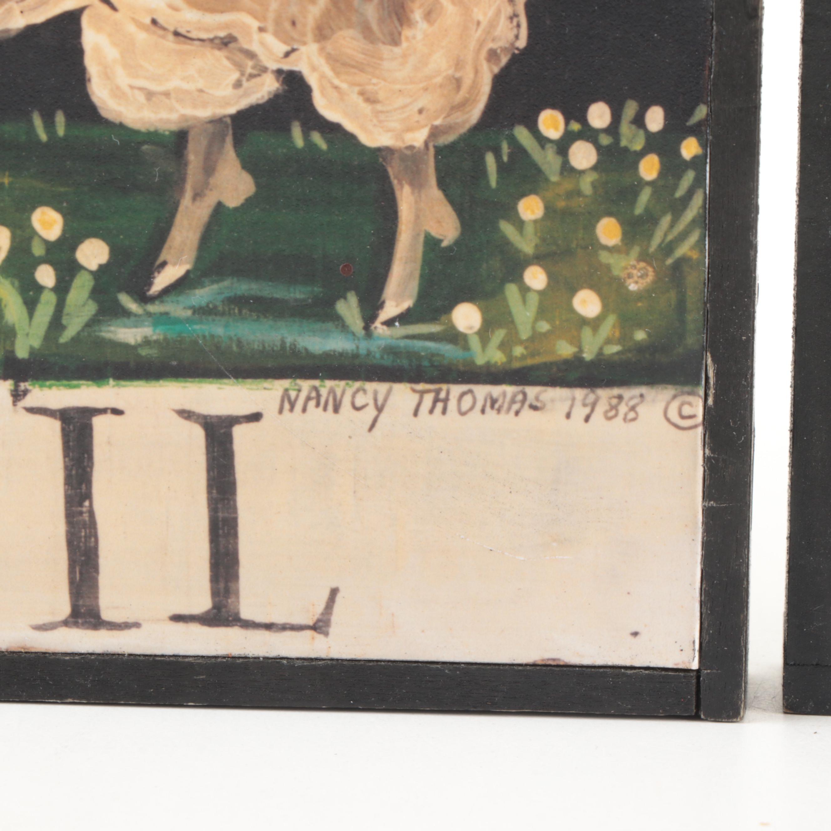 Nancy Thomas Folk Art Months of The Year Wall Hangings