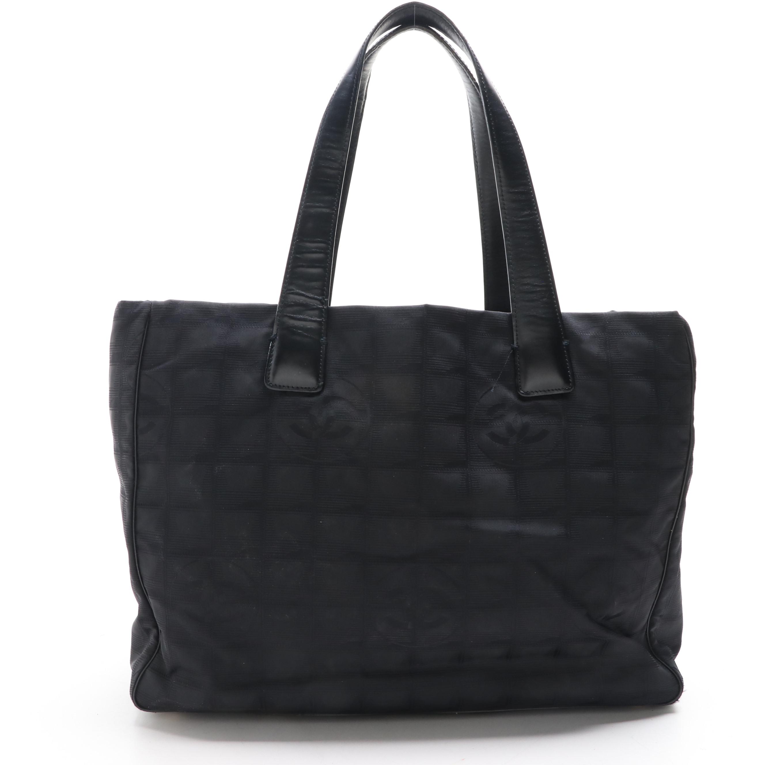 Chanel Travel Line Nylon and Leather Tote Bag