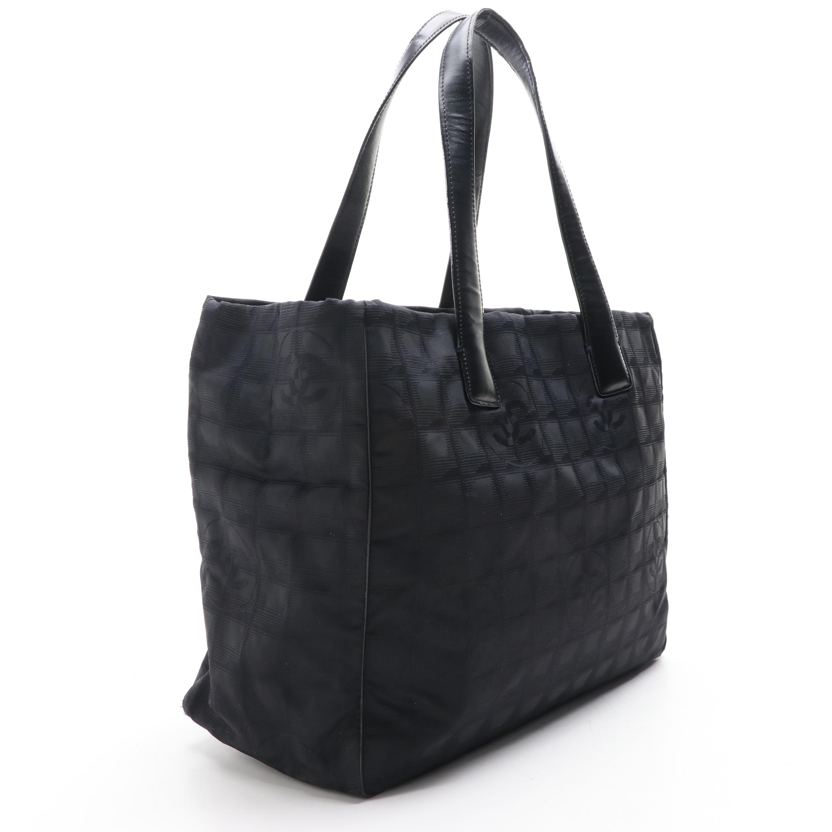 Chanel Travel Line Nylon and Leather Tote Bag