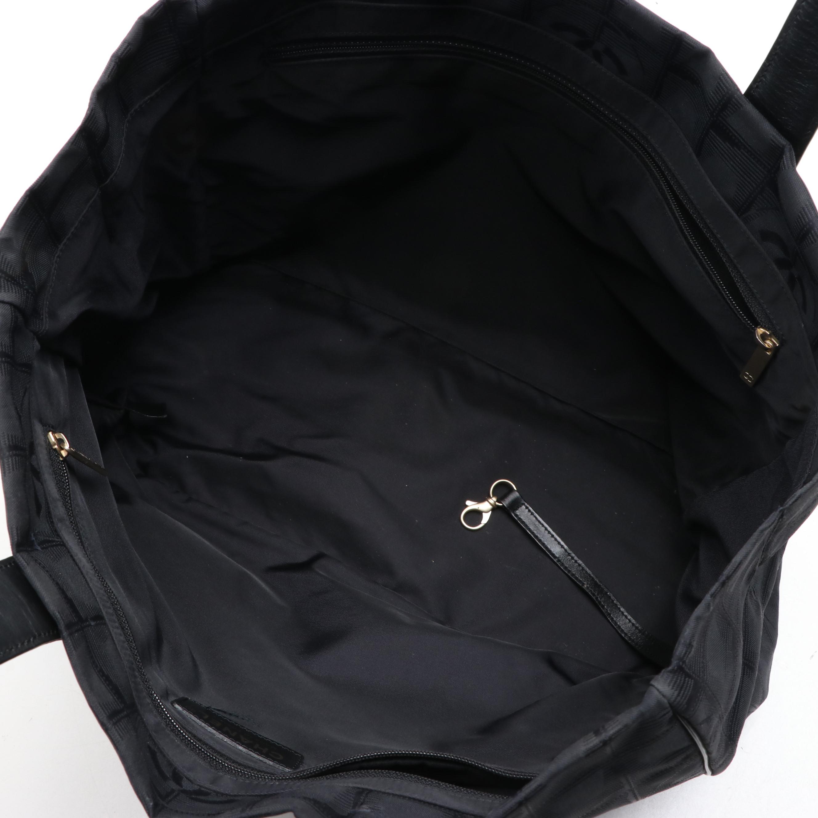 Chanel Travel Line Nylon and Leather Tote Bag