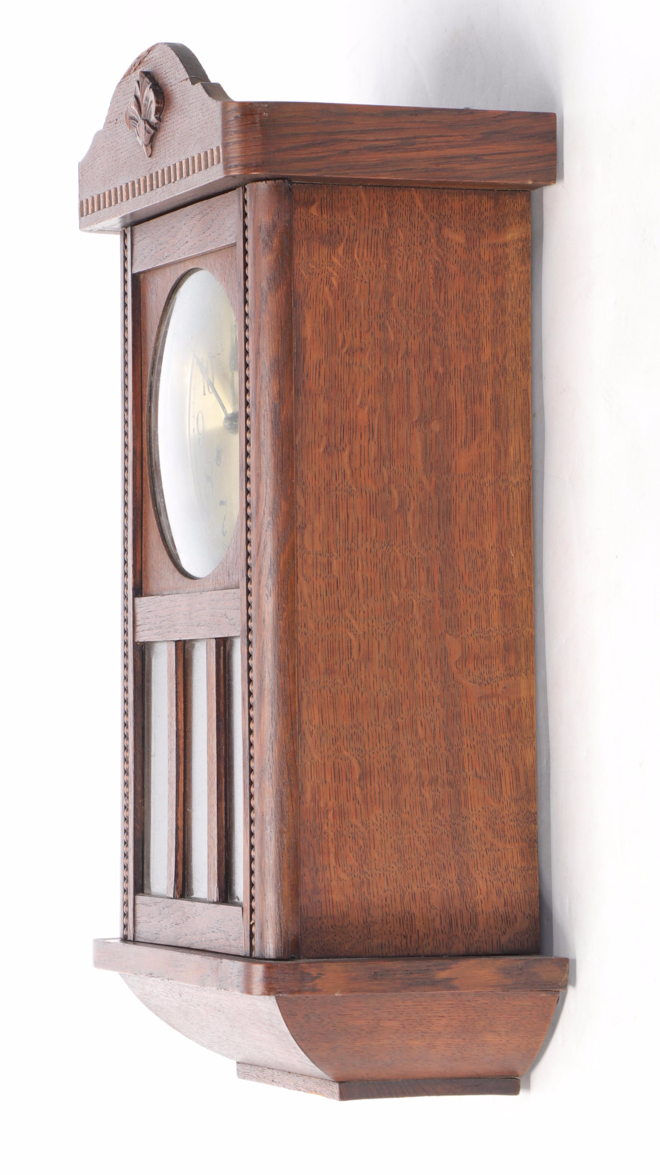 Victorian Style Oak Wall Clock, Mid-20th Century