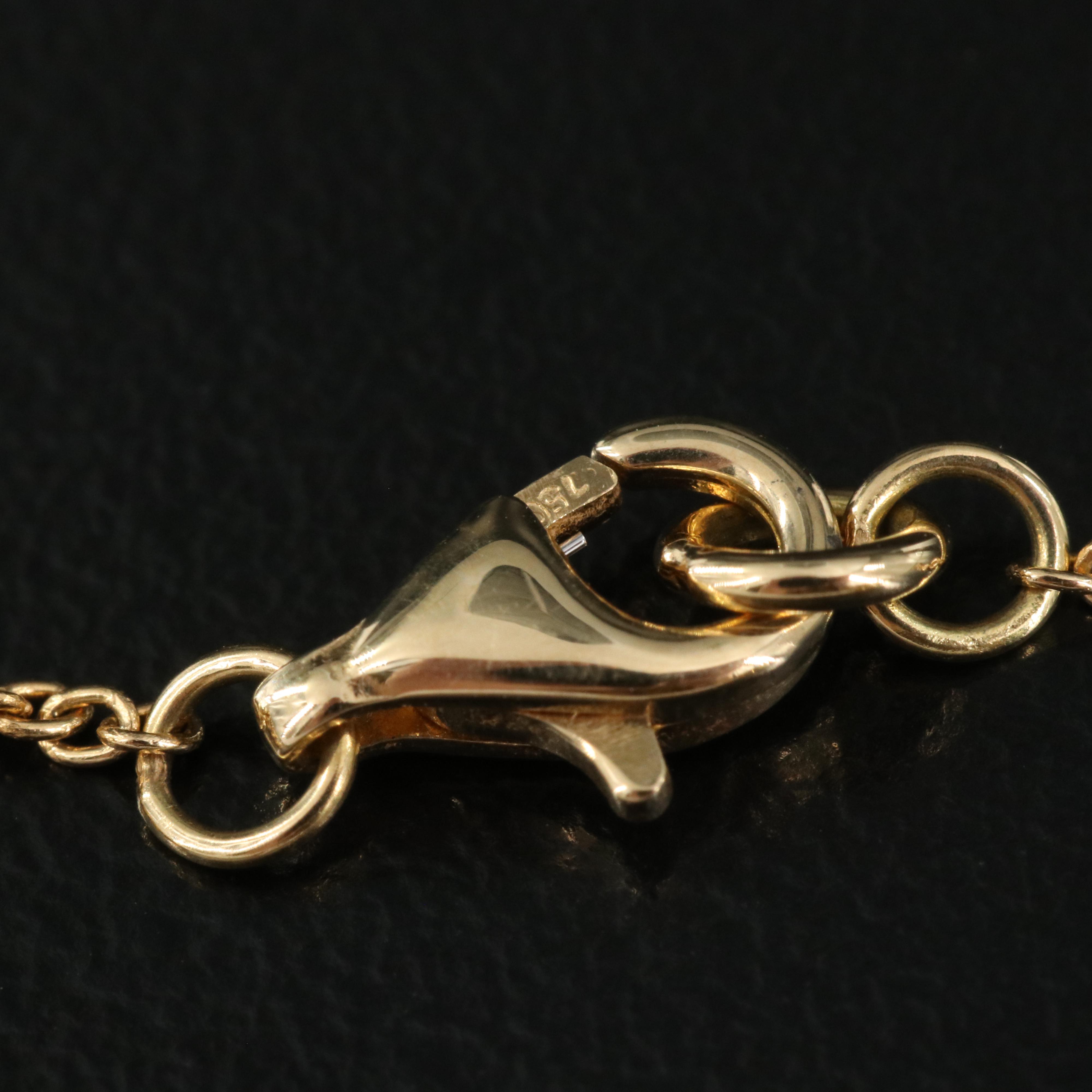 18K 6.42 CT Tourmaline and Diamond Pendant Necklace