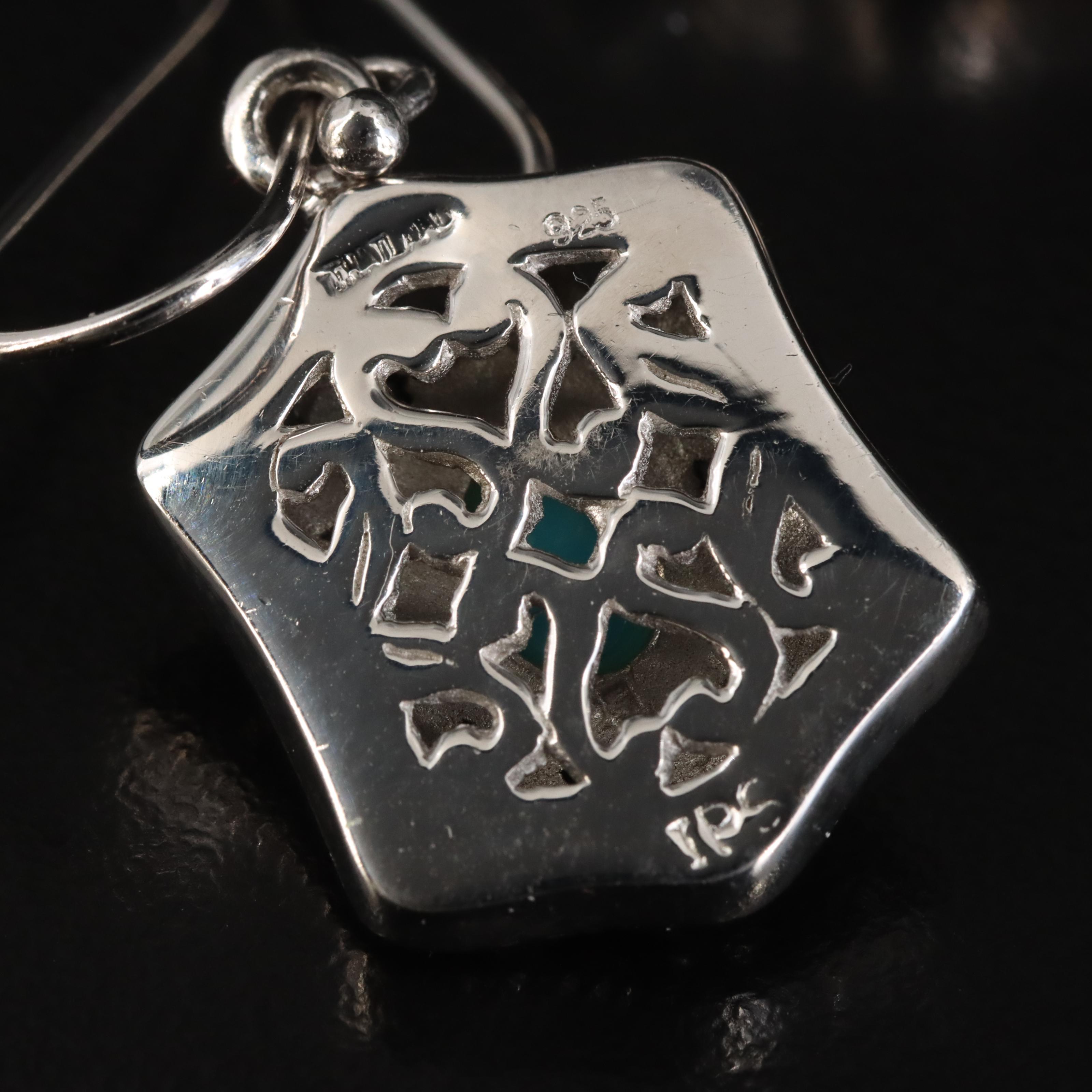 Sterling Faux Turquoise Drop Earrings