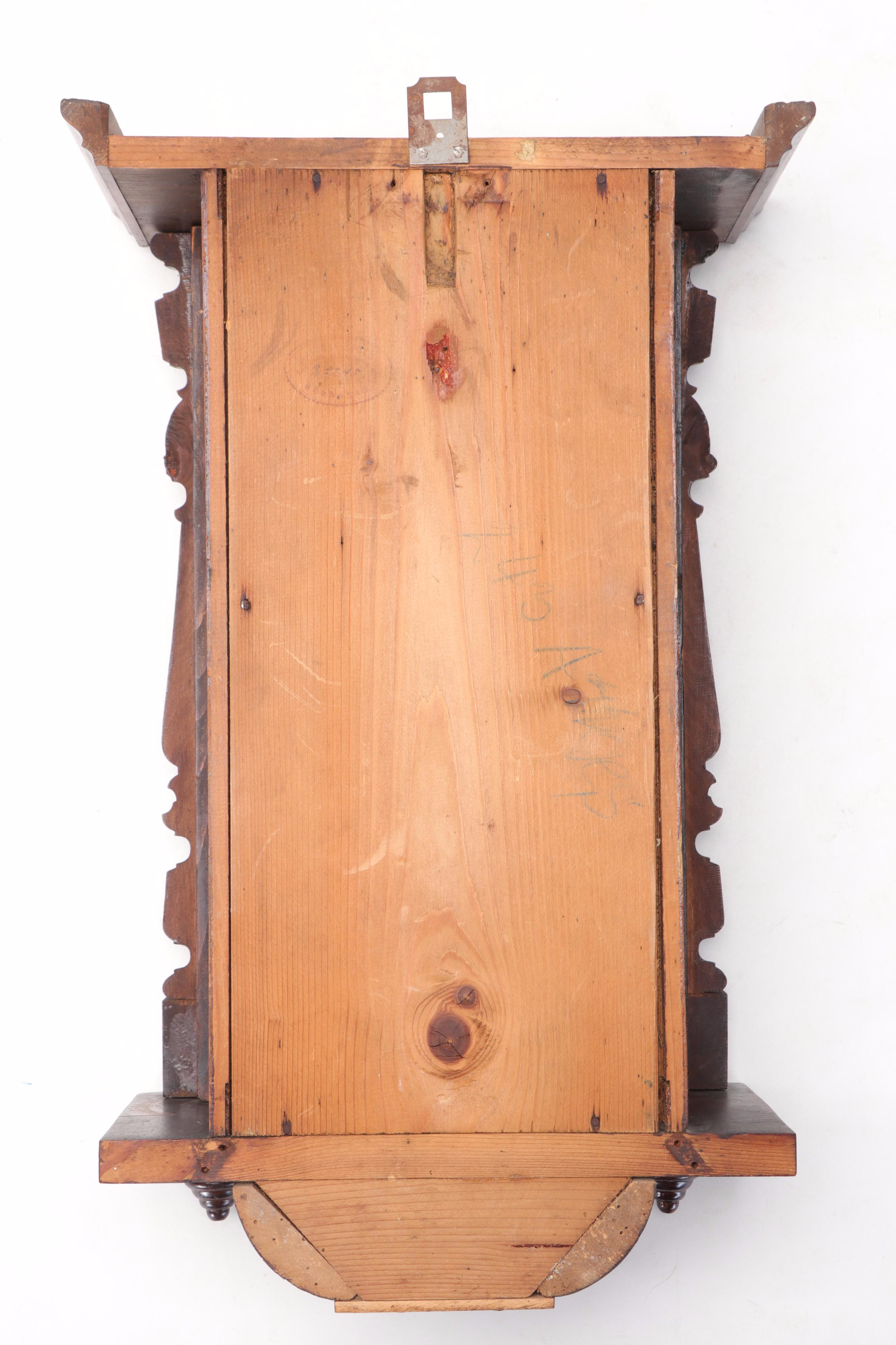 Victorian Style Mixed Woods Regulator Wall Clock, 20th Century