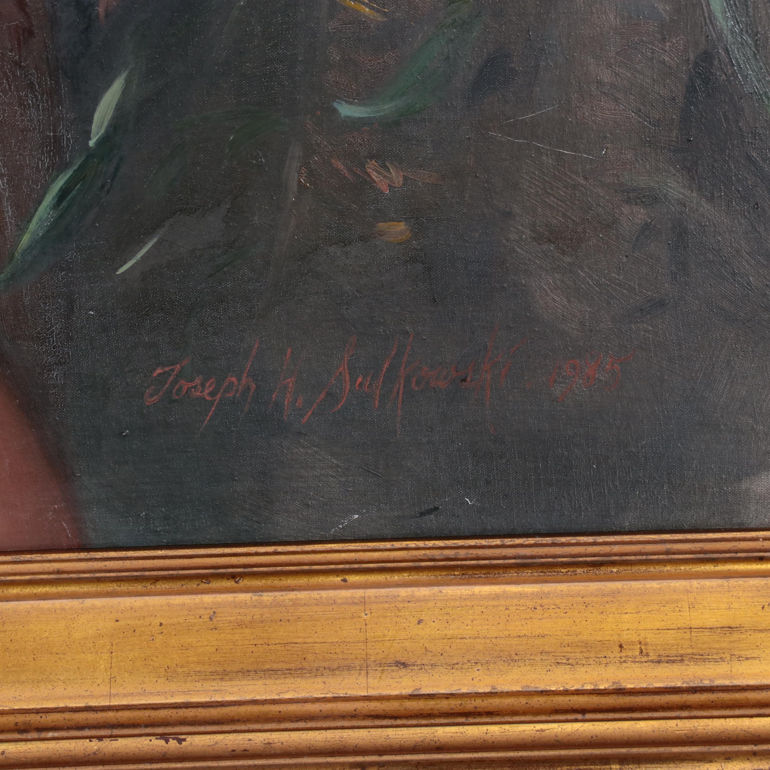 Joseph H. Sulkowski Portrait Oil Painting of Father and Daughter, 1985