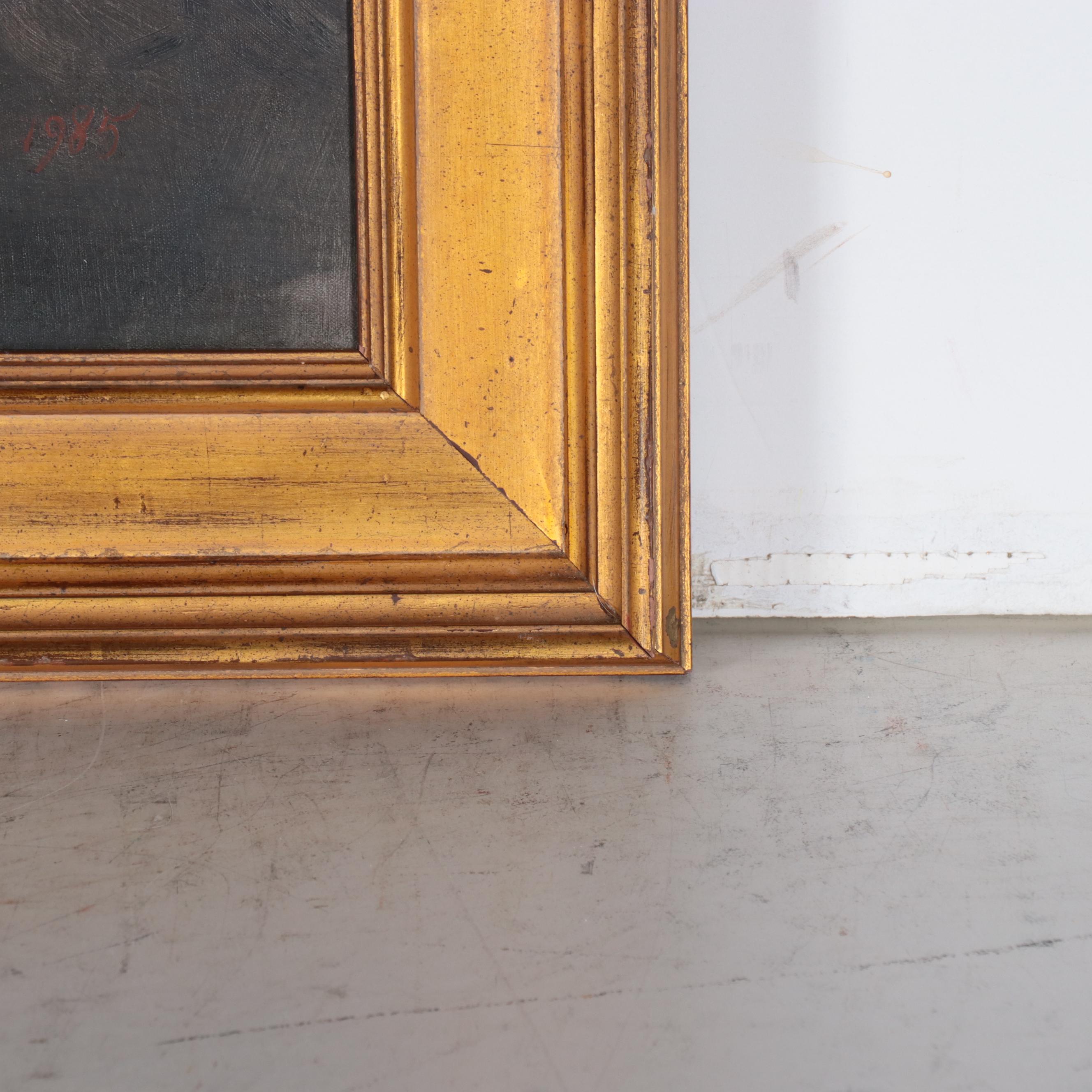 Joseph H. Sulkowski Portrait Oil Painting of Father and Daughter, 1985