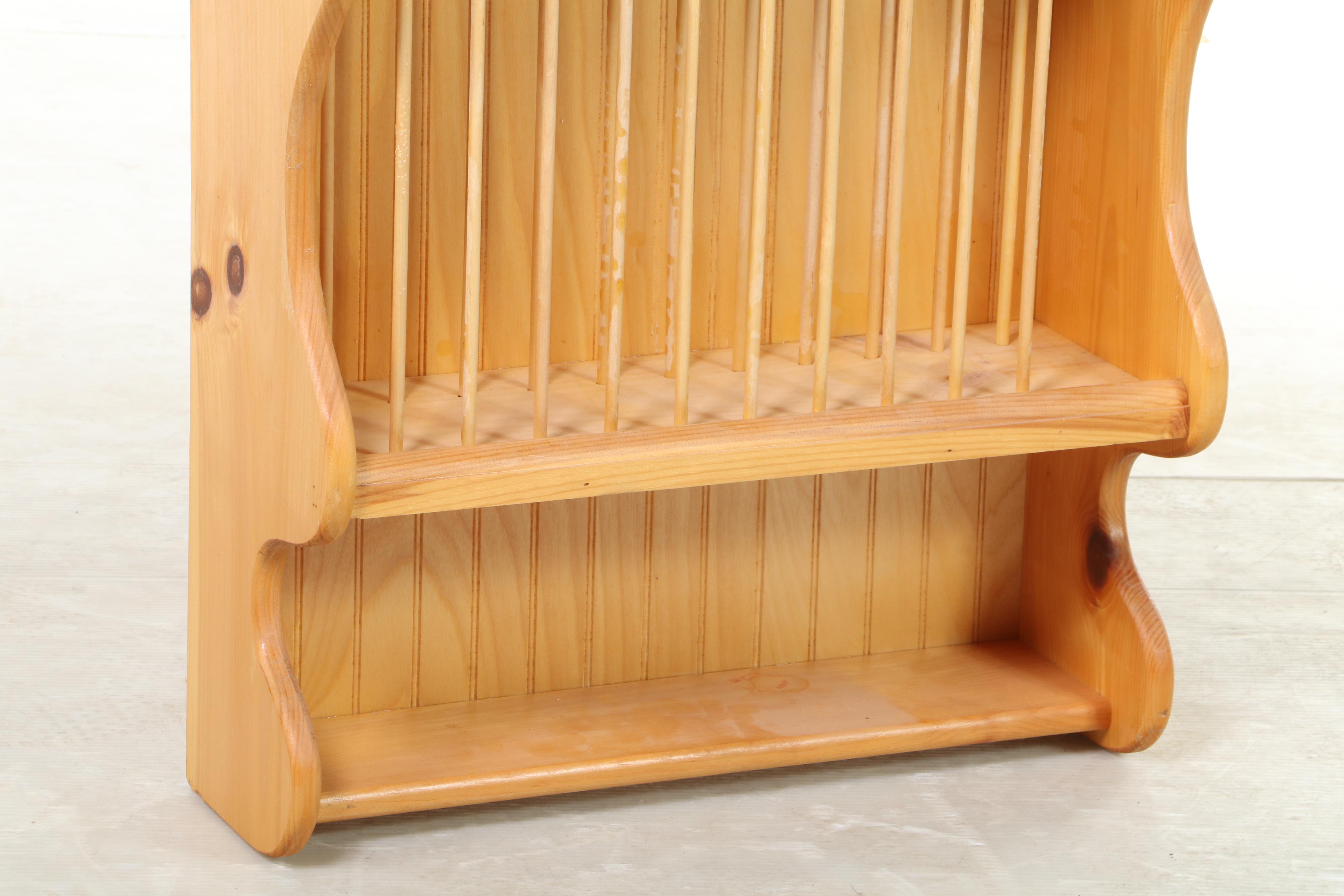 Country Pines Woodworking Colonial Style Pine Hanging Plate Rack