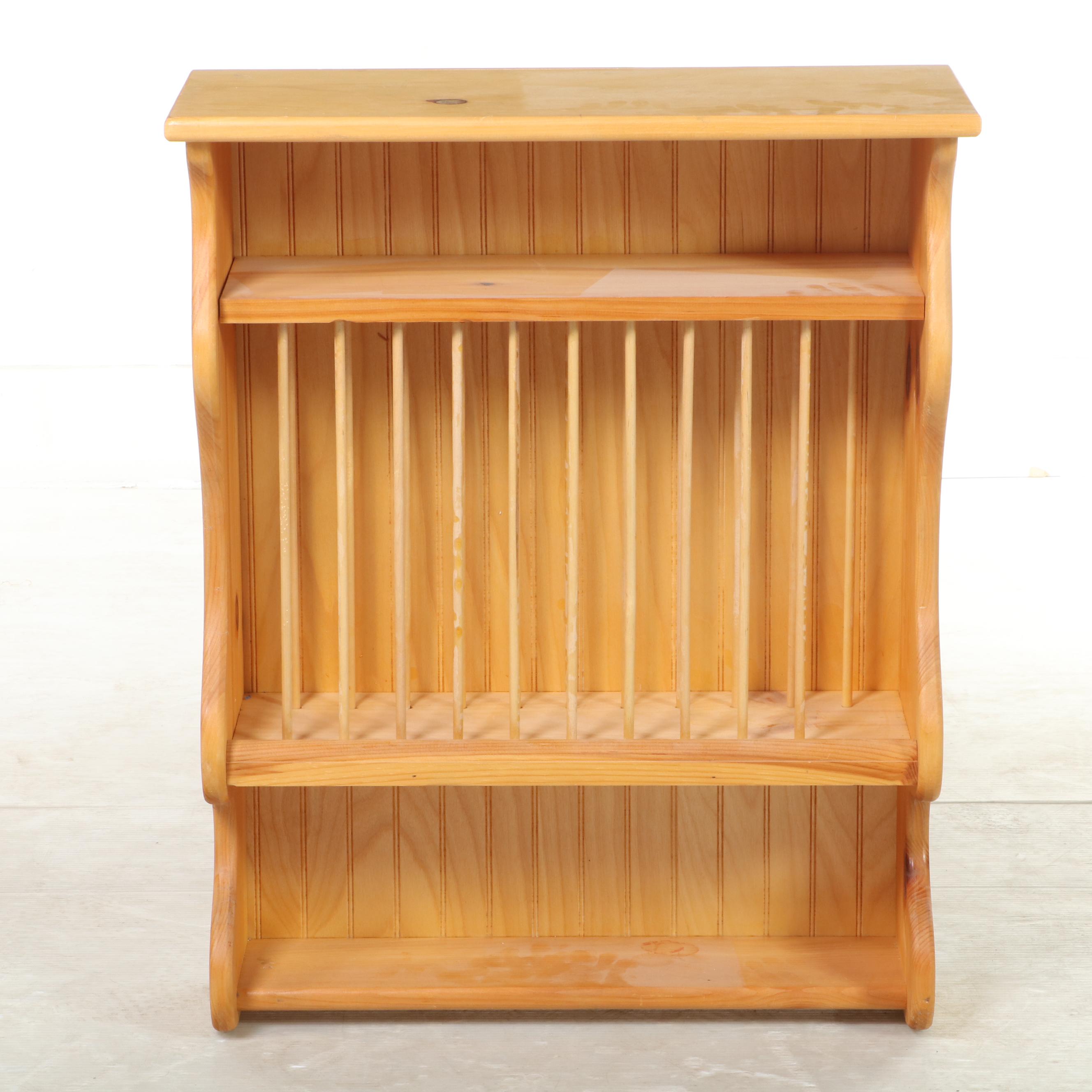 Country Pines Woodworking Colonial Style Pine Hanging Plate Rack