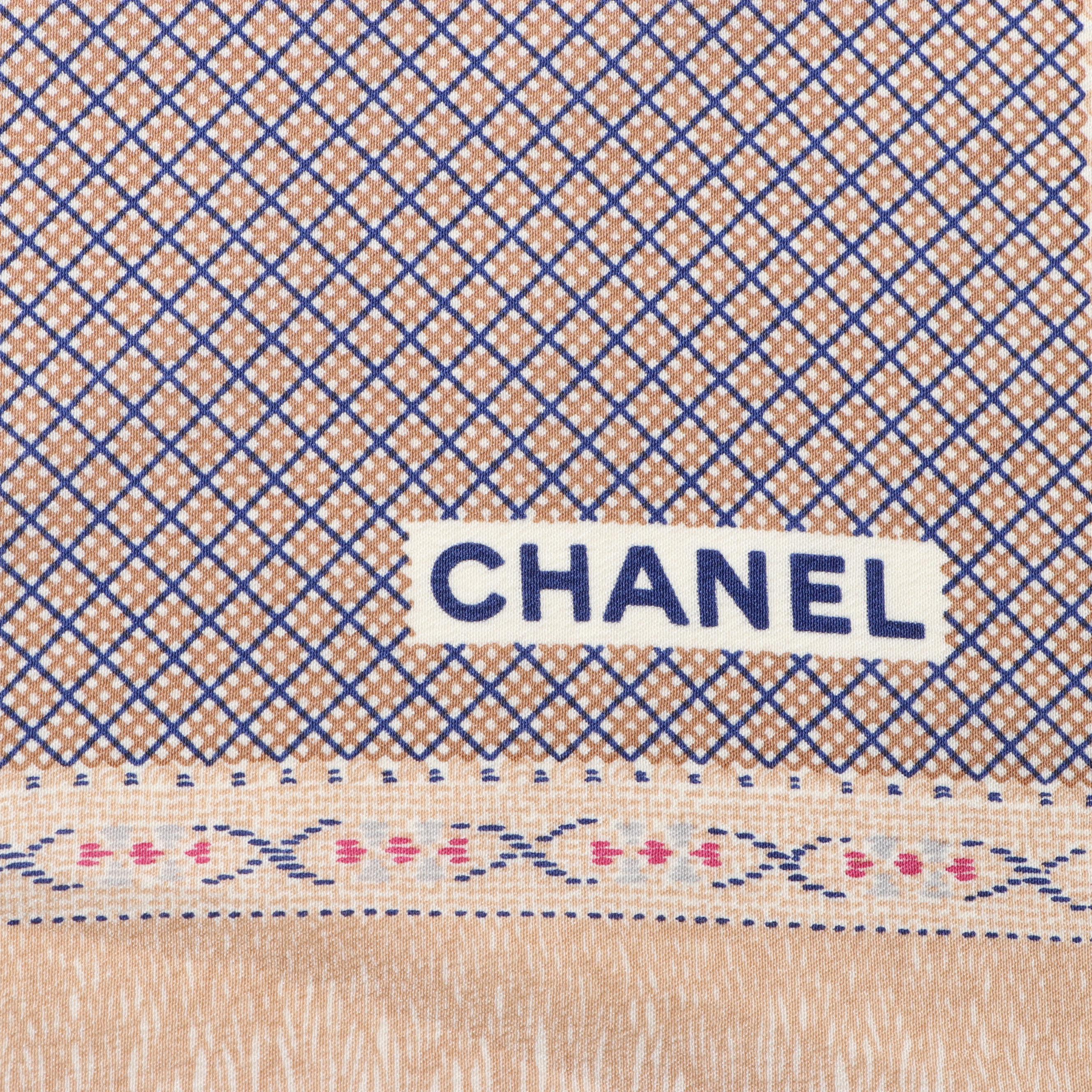 Chanel Patterned Silk Scarf