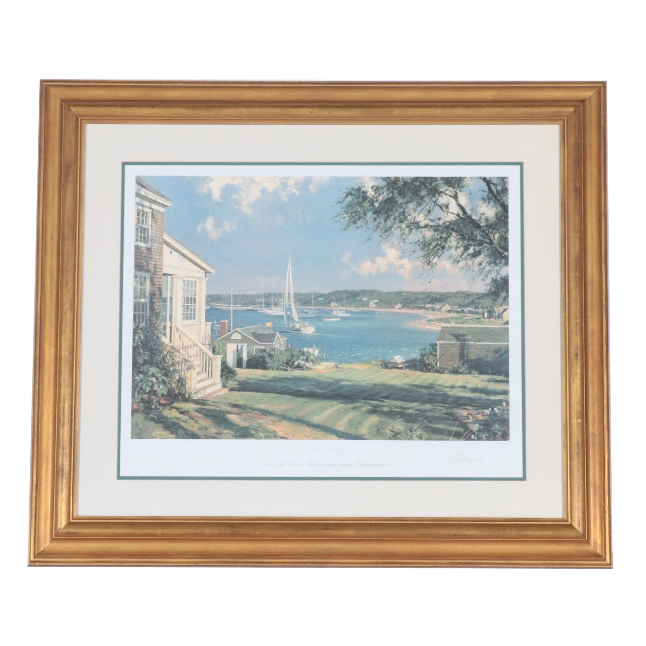 John Stobart Offset Lithograph "Edgartown," Late 20th Century