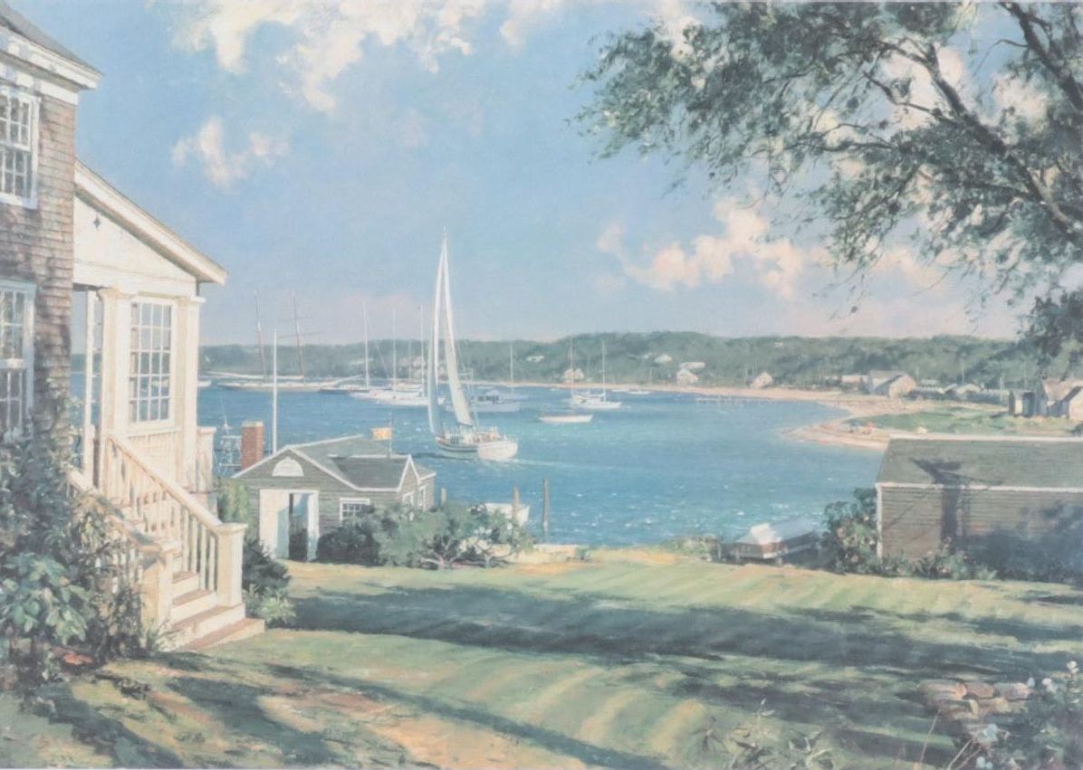 John Stobart Offset Lithograph "Edgartown," Late 20th Century