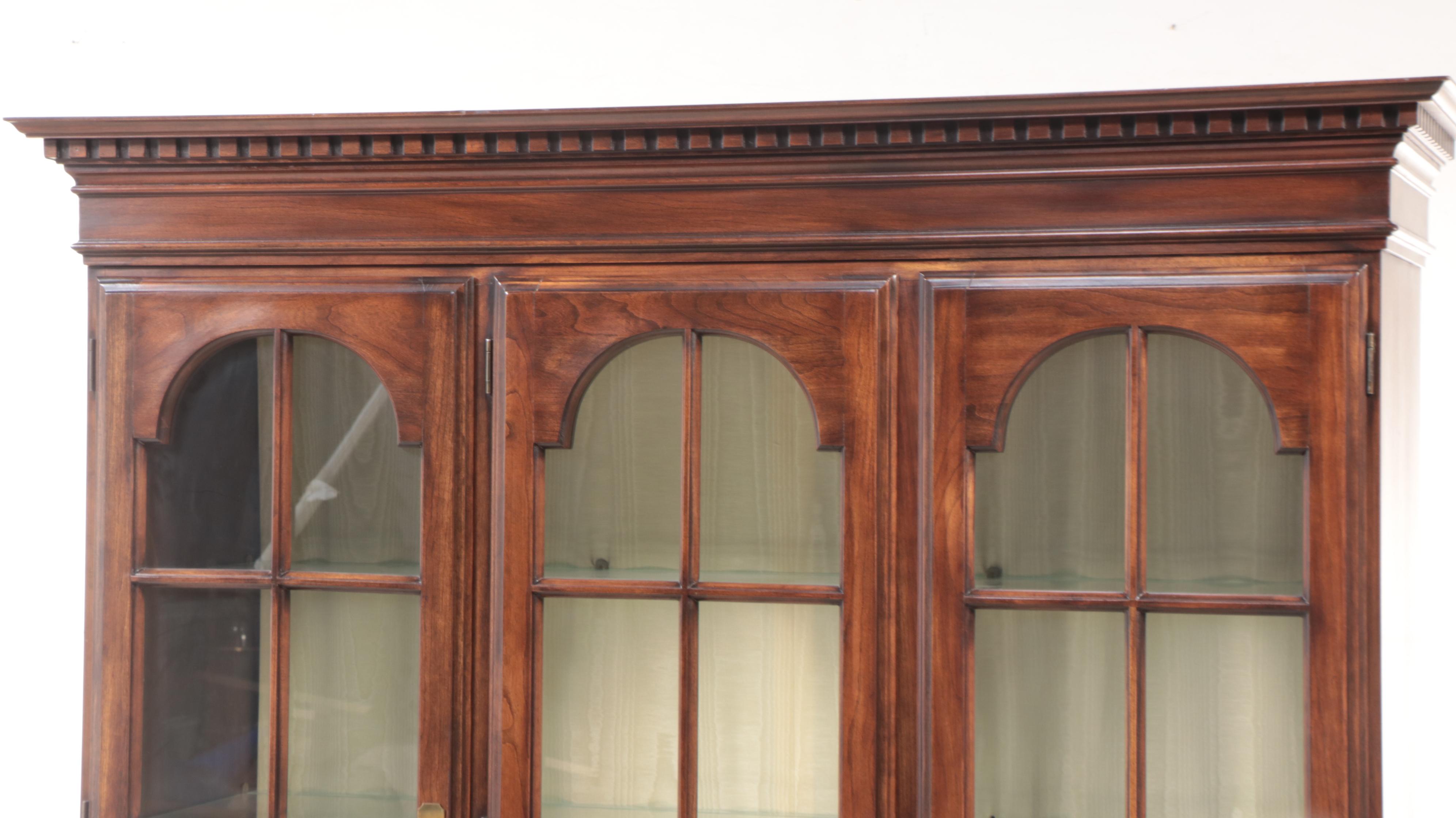 Harden Furniture Federal Style Cherrywood China Cabinet, Late 20th Century